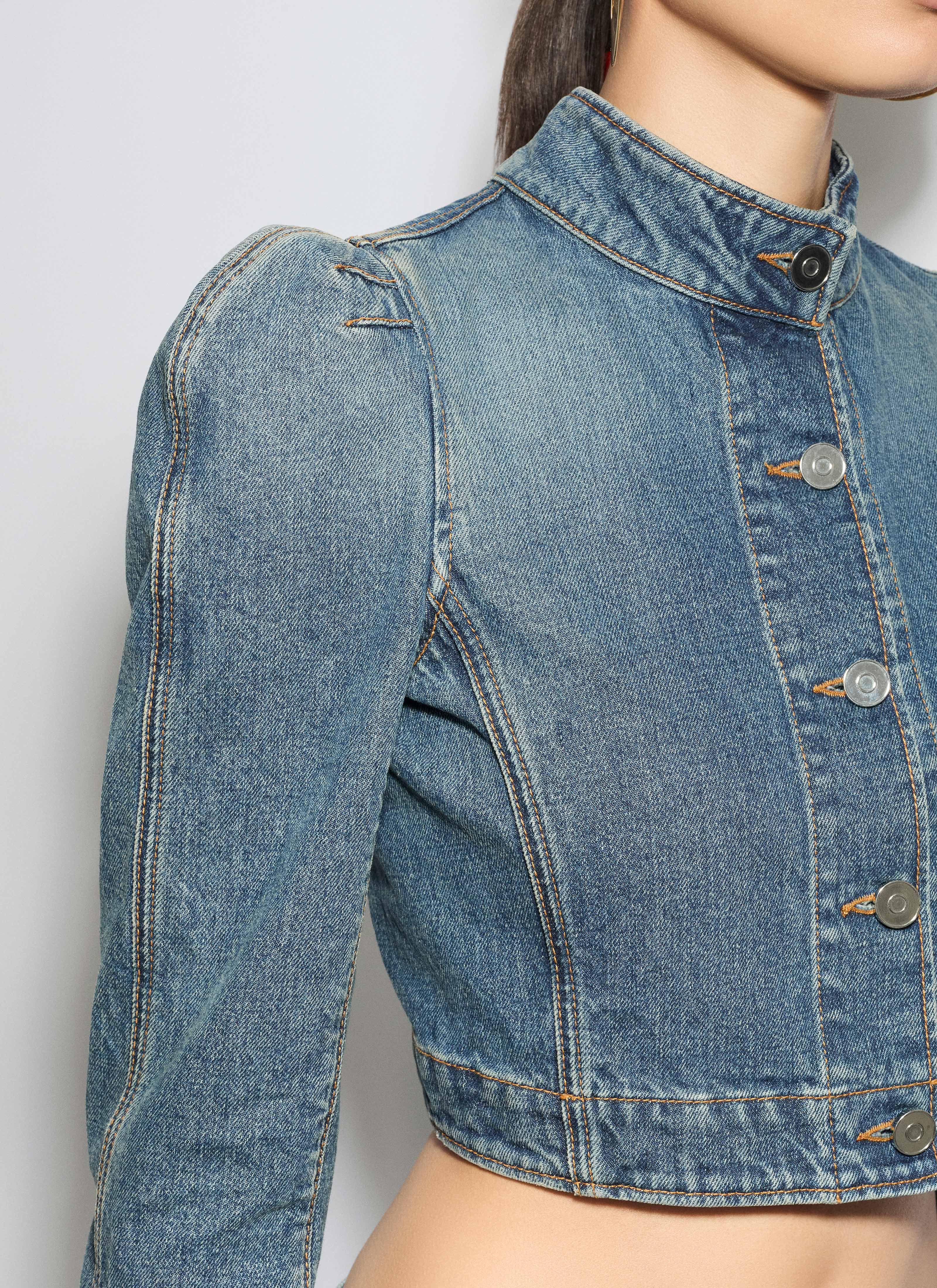 DENIM HIGH NECK JACKET - 6