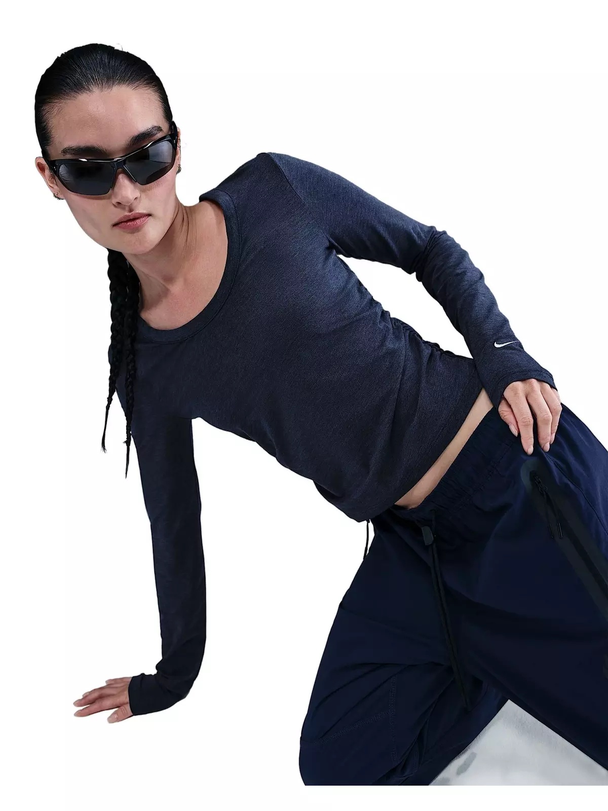 Women's Sportswear Chill Knit Long-Sleeve Top -Navy - 3