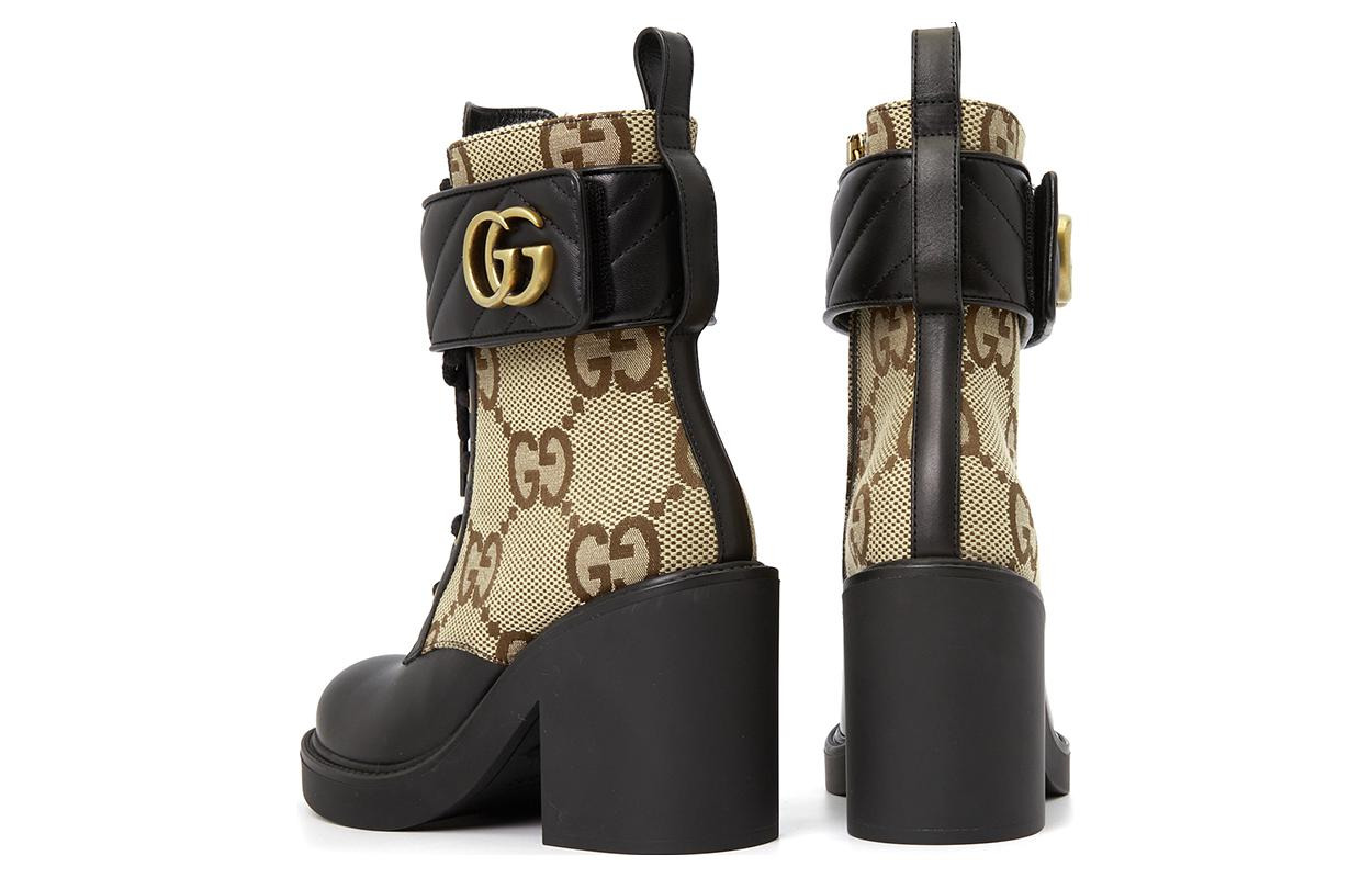 (WMNS) Gucci Boot with Double G 'Camel Ebony' 719849-AABD0-1183 - 3