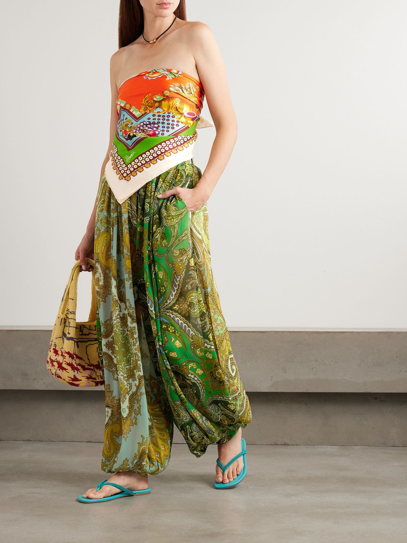 ALÉMAIS Clemenza pleated paisley-print crepe tapered pants Multi outlook