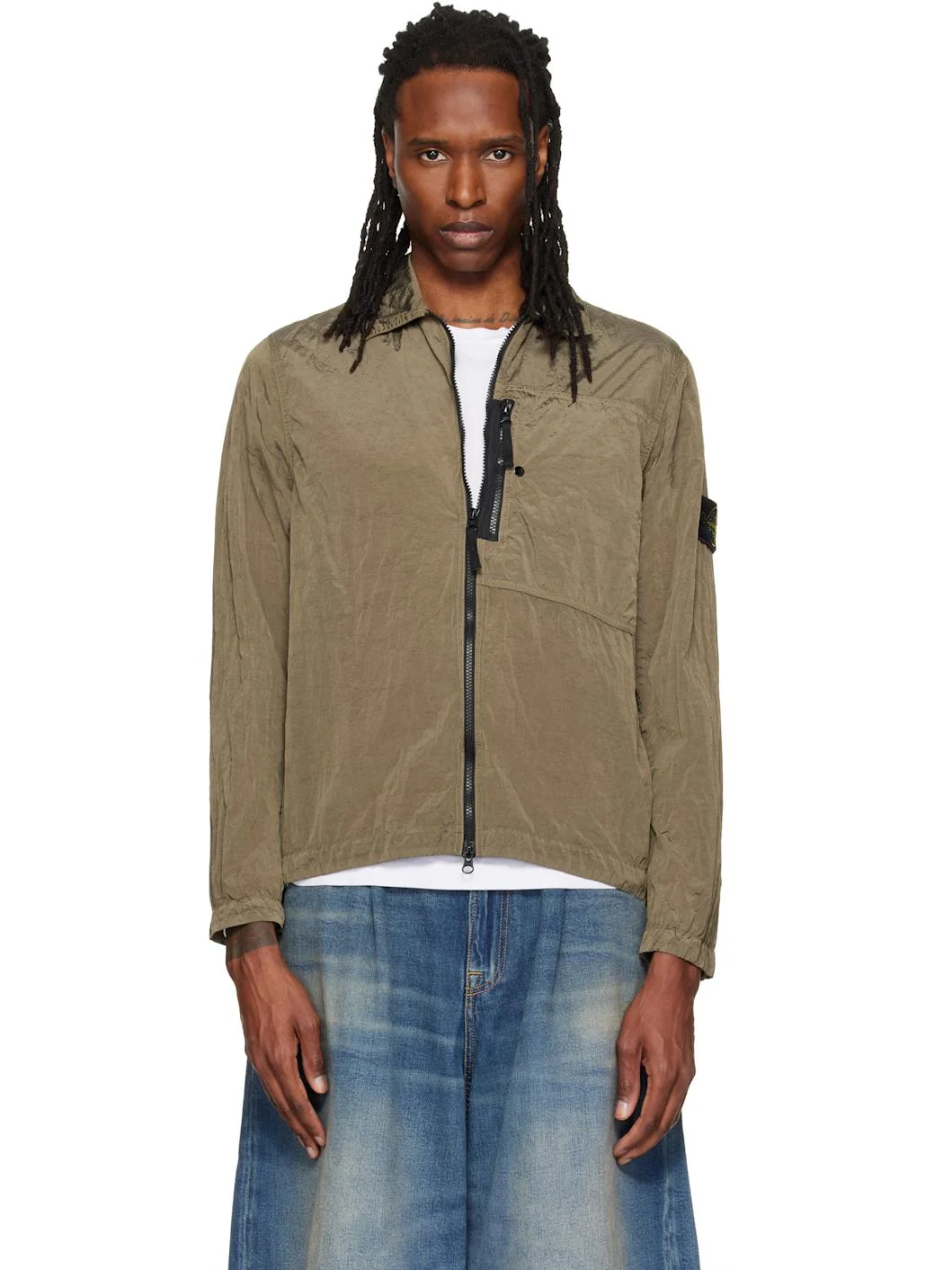 Khaki 1200041 Nylon Metal Overshirt - 1