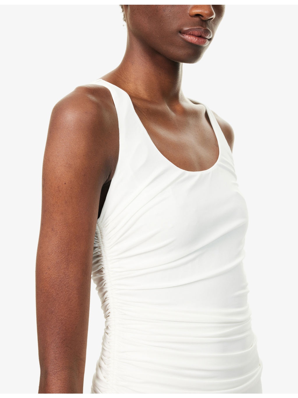 Gathered Sleeveless Stretch-Woven Maxi Dress - 5
