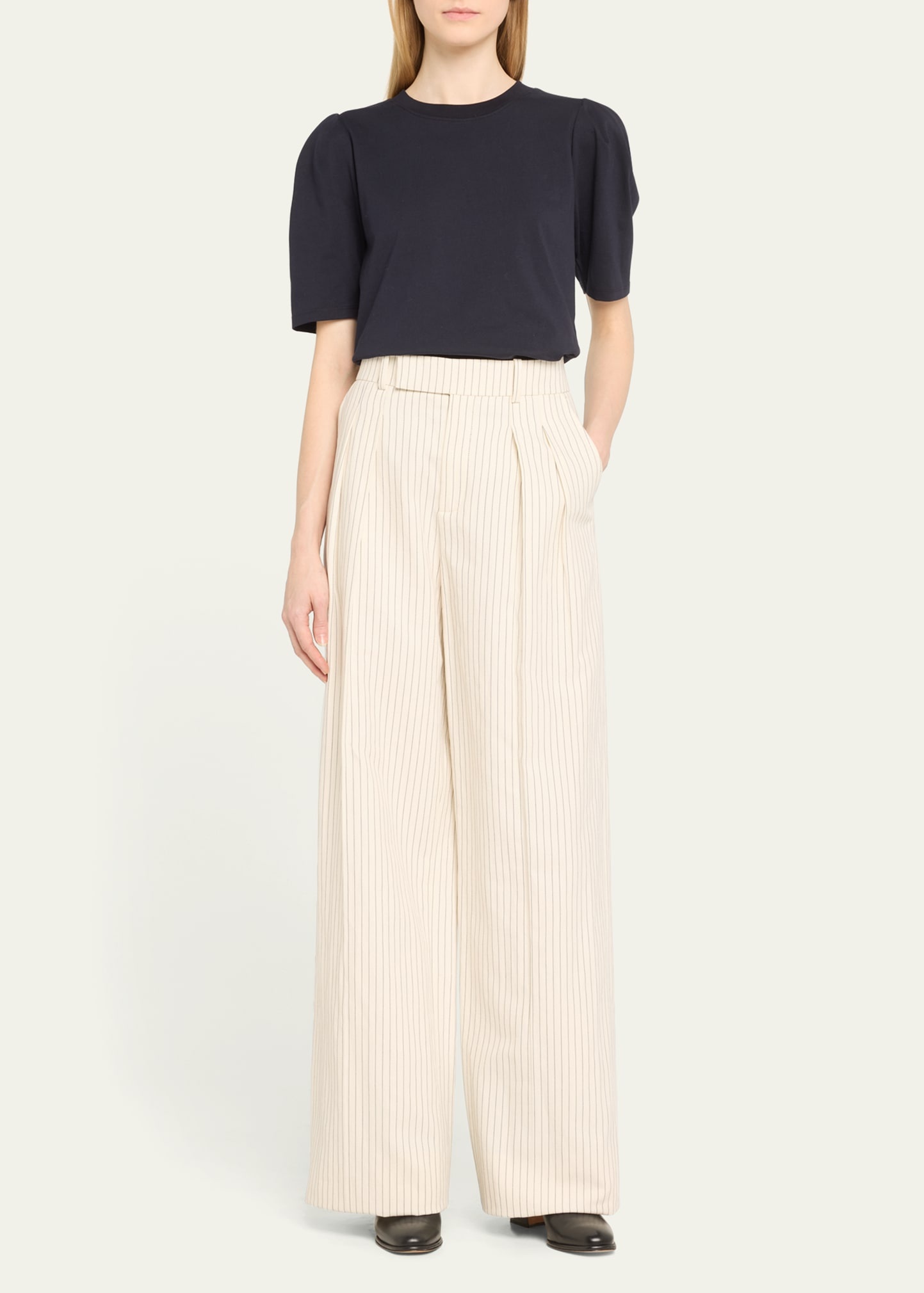 Pleated Mid-Rise Trousers - 2
