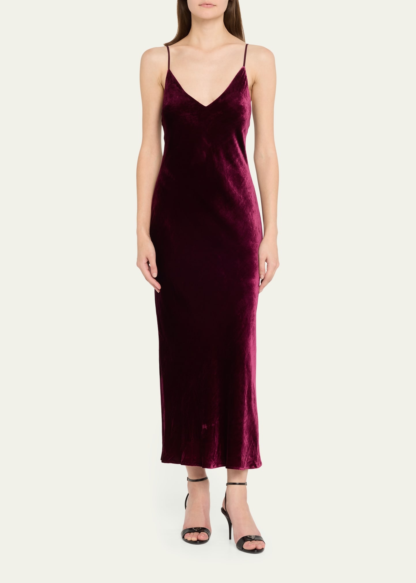 Seridie Velvet Mid-Length Slip Dress - 2