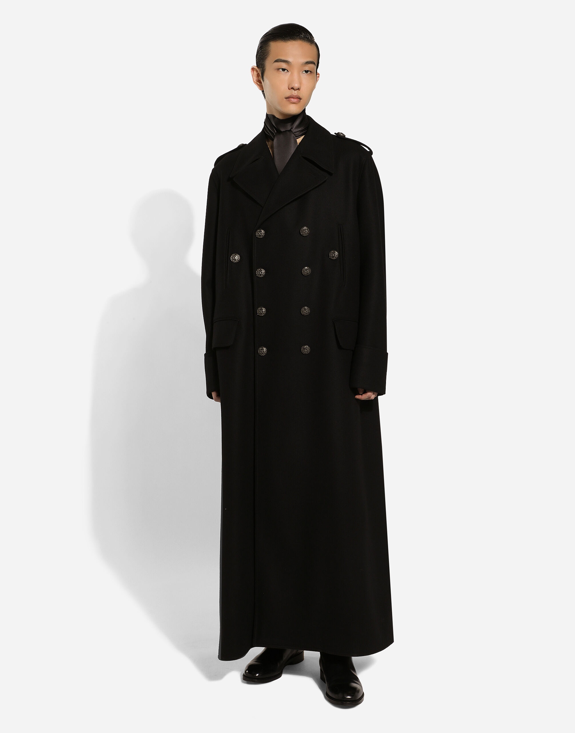 Long wool military-style coat - 6