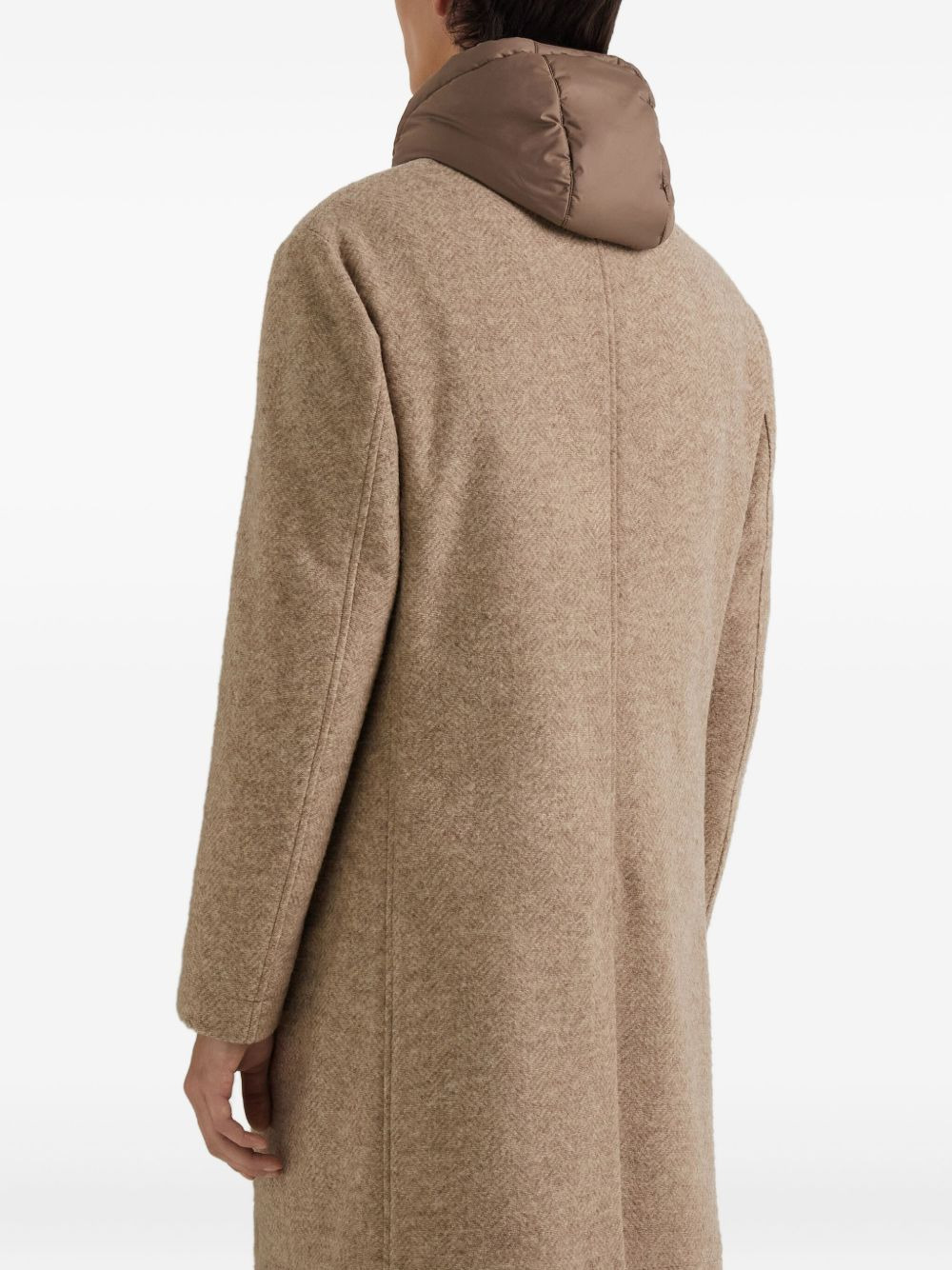 HOODED SINGLE-BREASTED COAT - 4