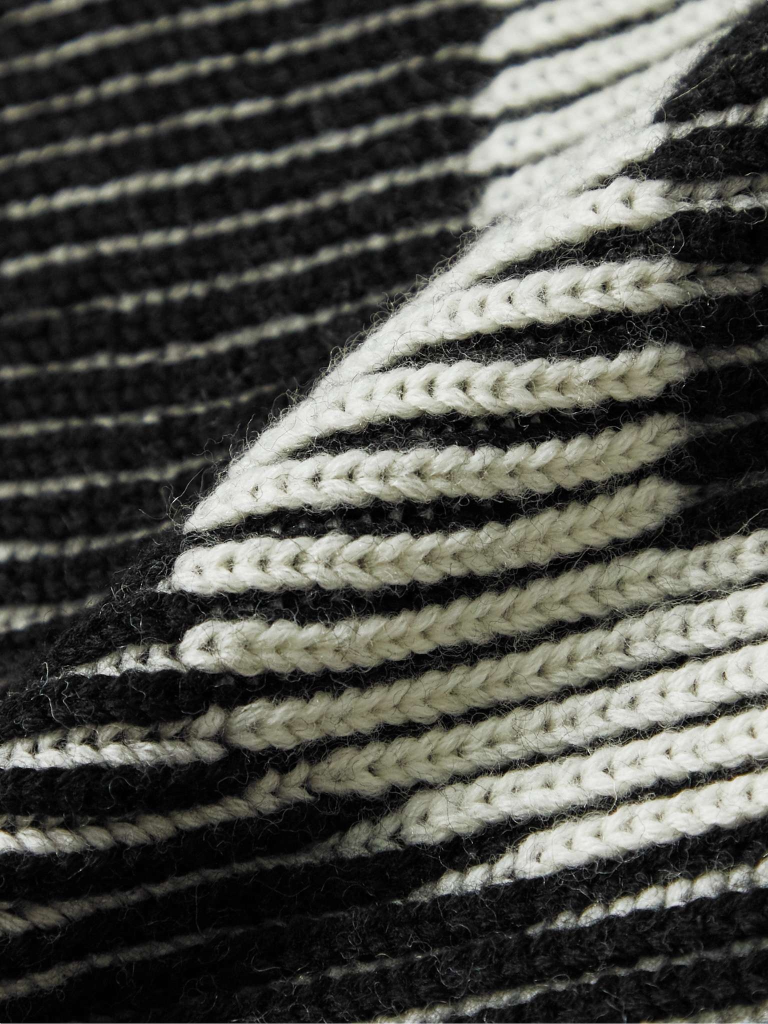 Logo-Intarsia Ribbed Wool Scarf - 3