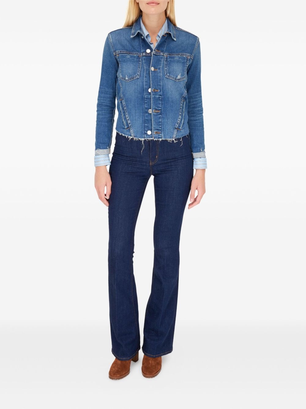 distressed denim jacket - 3