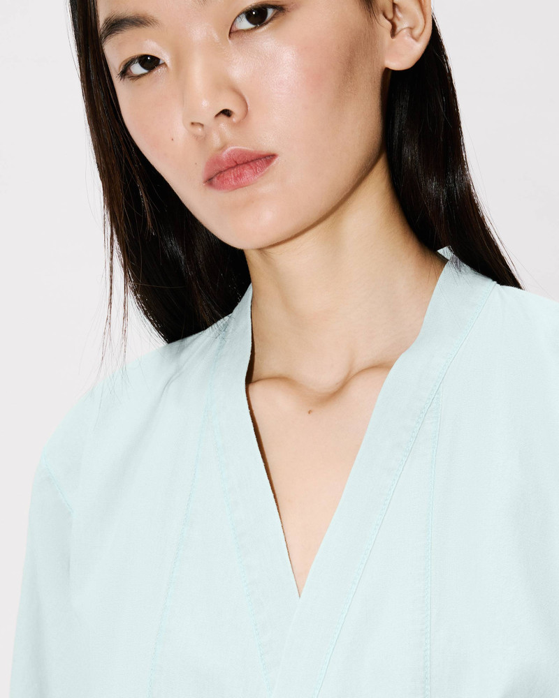 Loose kimono shirt in stone bleach chambray 6