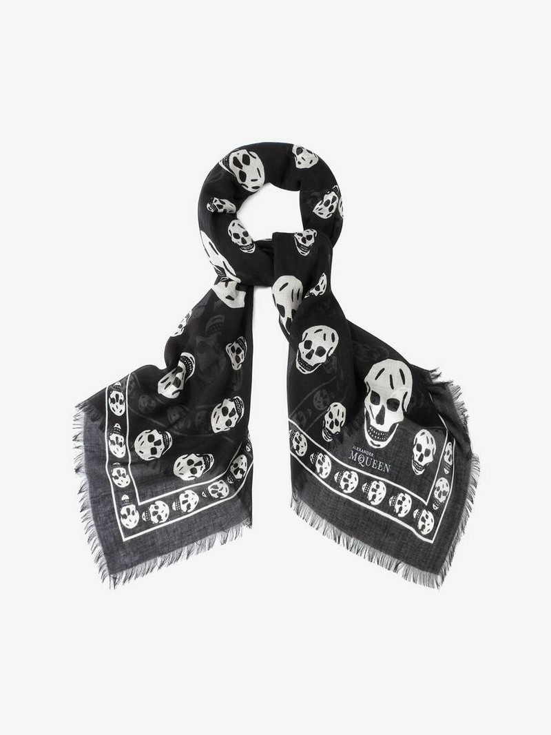 Alexander McQueen Classic Silk Blend Skull Scarf outlook