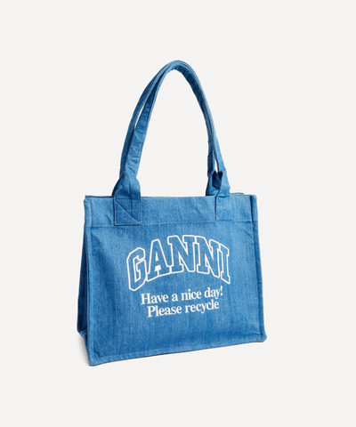 GANNI Large Easy Shopper Denim Bag outlook
