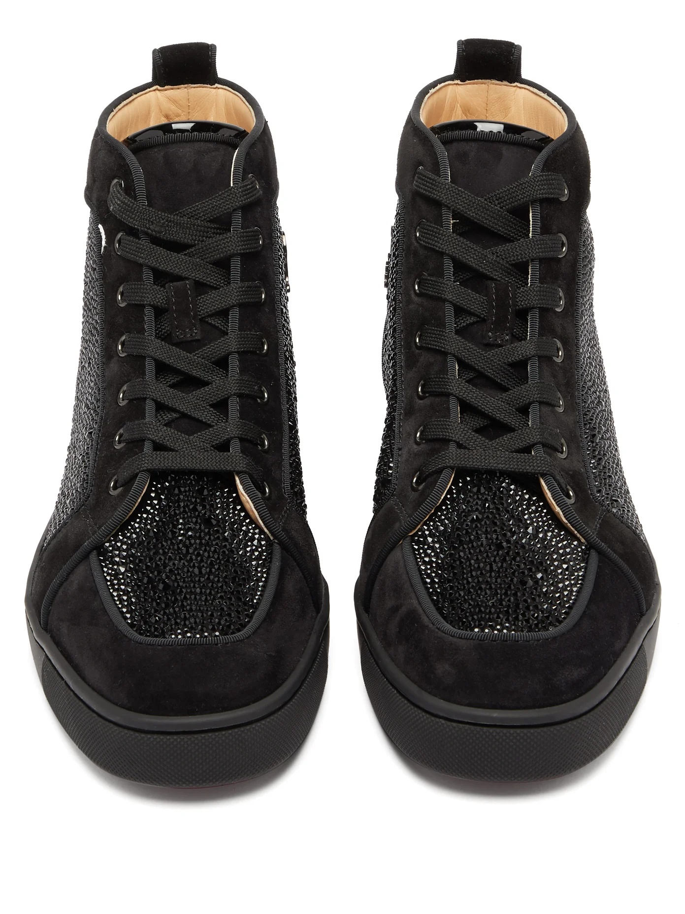 Rantus crystal-embellished high-top suede trainers - 5