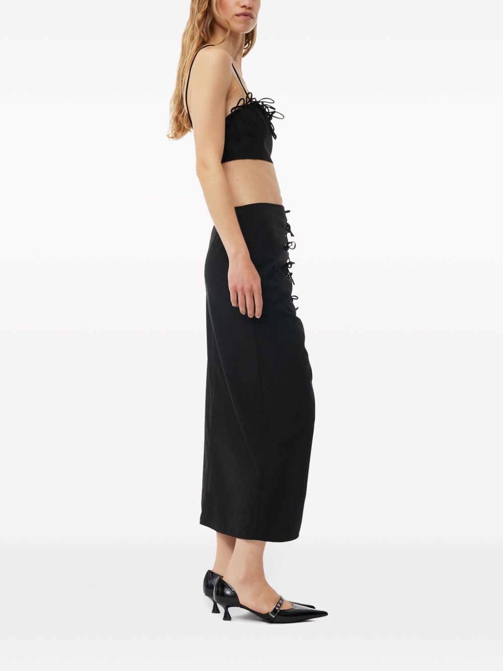 draped mid-rise midi dress - 3