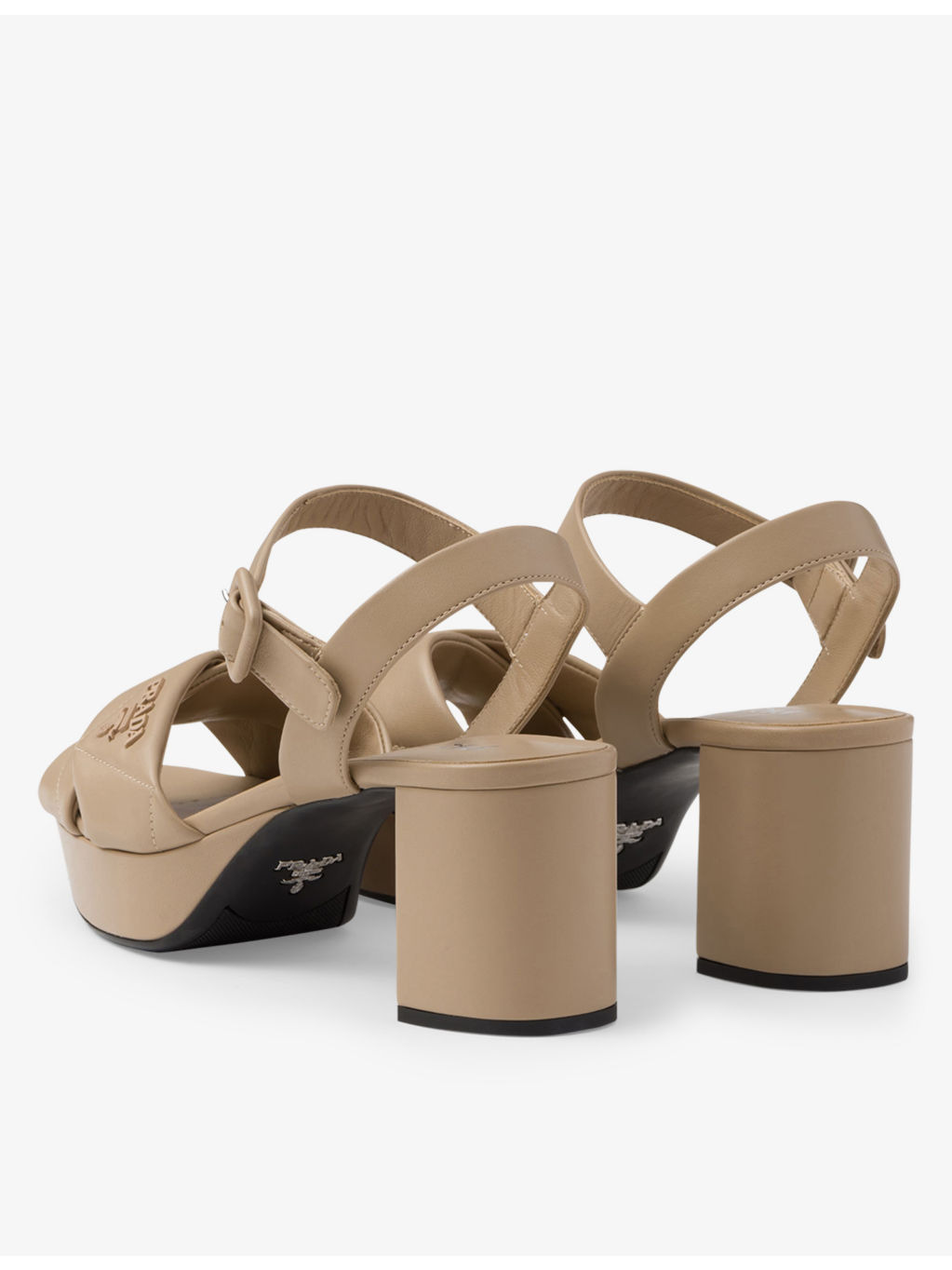 Quilted nappa leather platform sandals - 4