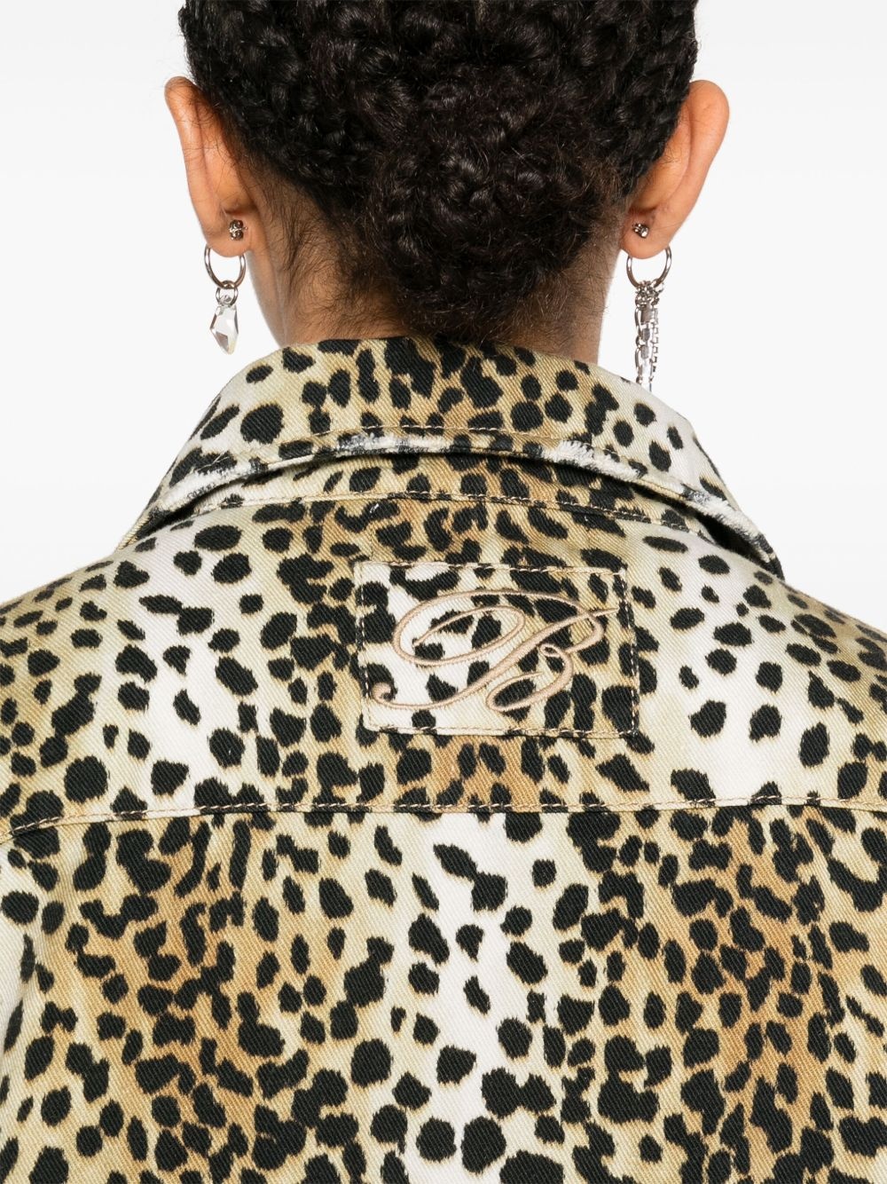 leopard-print overshirt - 5