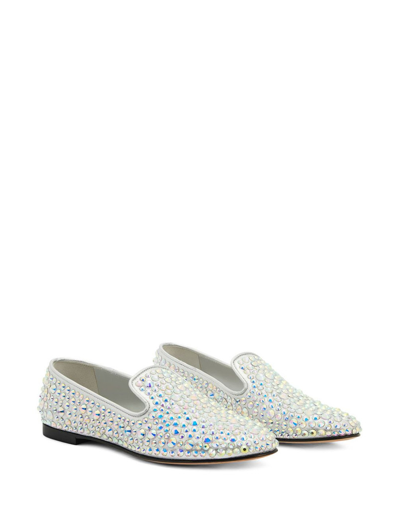 Giuseppe Zanotti Evangeline rhinestone-embellished leather loafers outlook