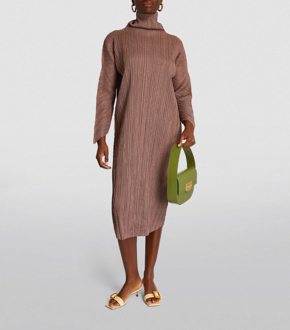 Pleats Please Issey Miyake Pleated Fishbone Midi Dress | harrods 