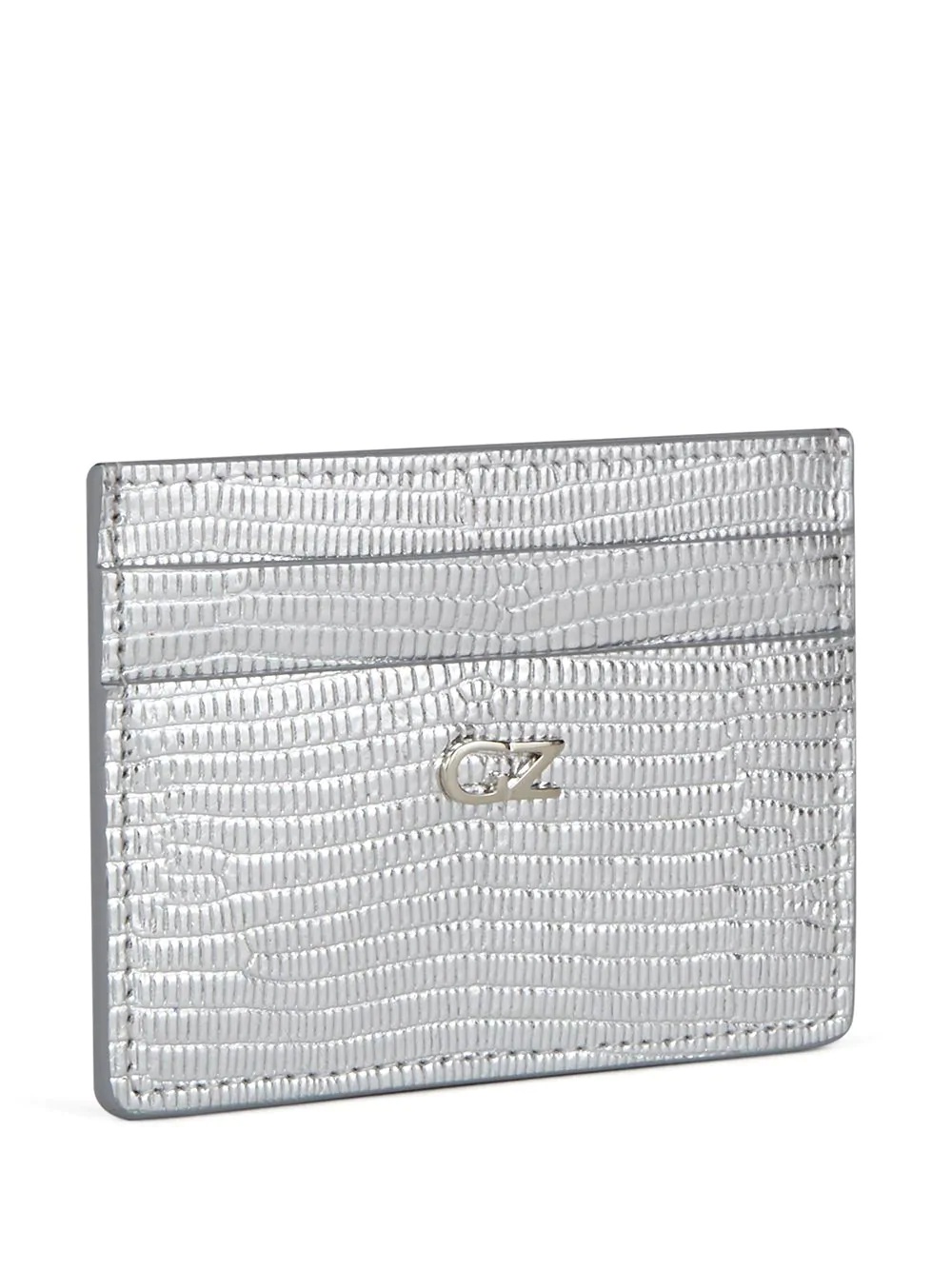 logo plaque grained cardholder - 3