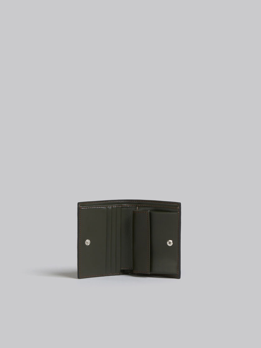 OLIVE GREEN LEATHER BIFOLD CARD CASE - 2