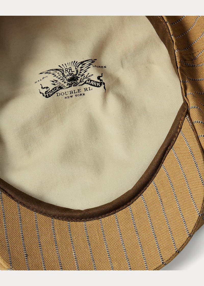 Striped Linen-Cotton Newsboy Cap 3