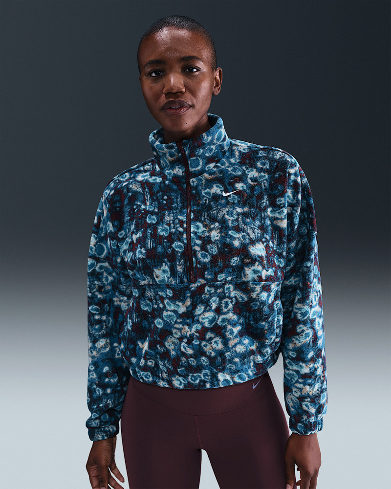 Nike One Women's Therma-FIT Oversized 1/2-Zip Fleece Top 1