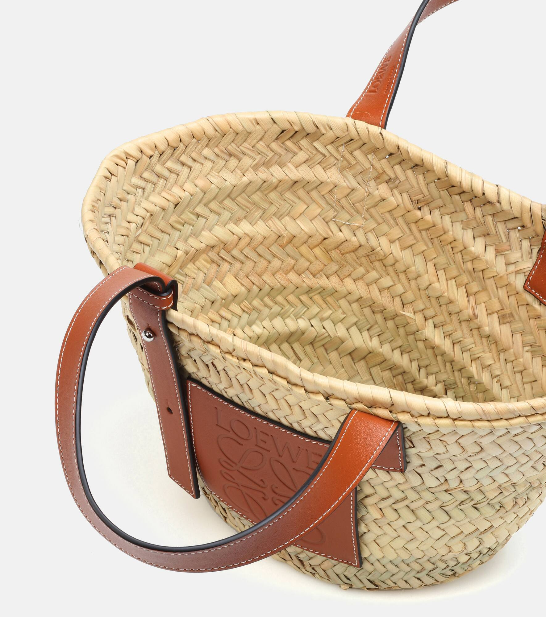 Small leather-trimmed basket tote - 3