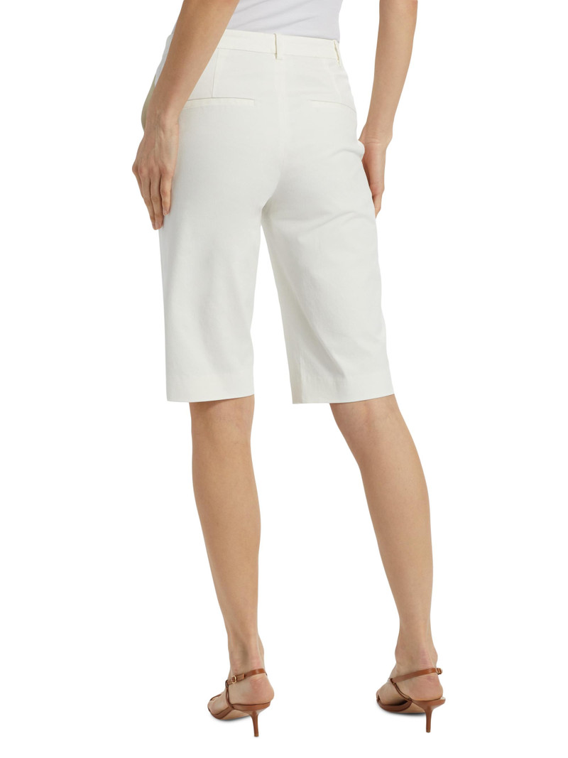 Women's Stretch-Cotton Mid-Rise Bermuda Shorts - Off White 5