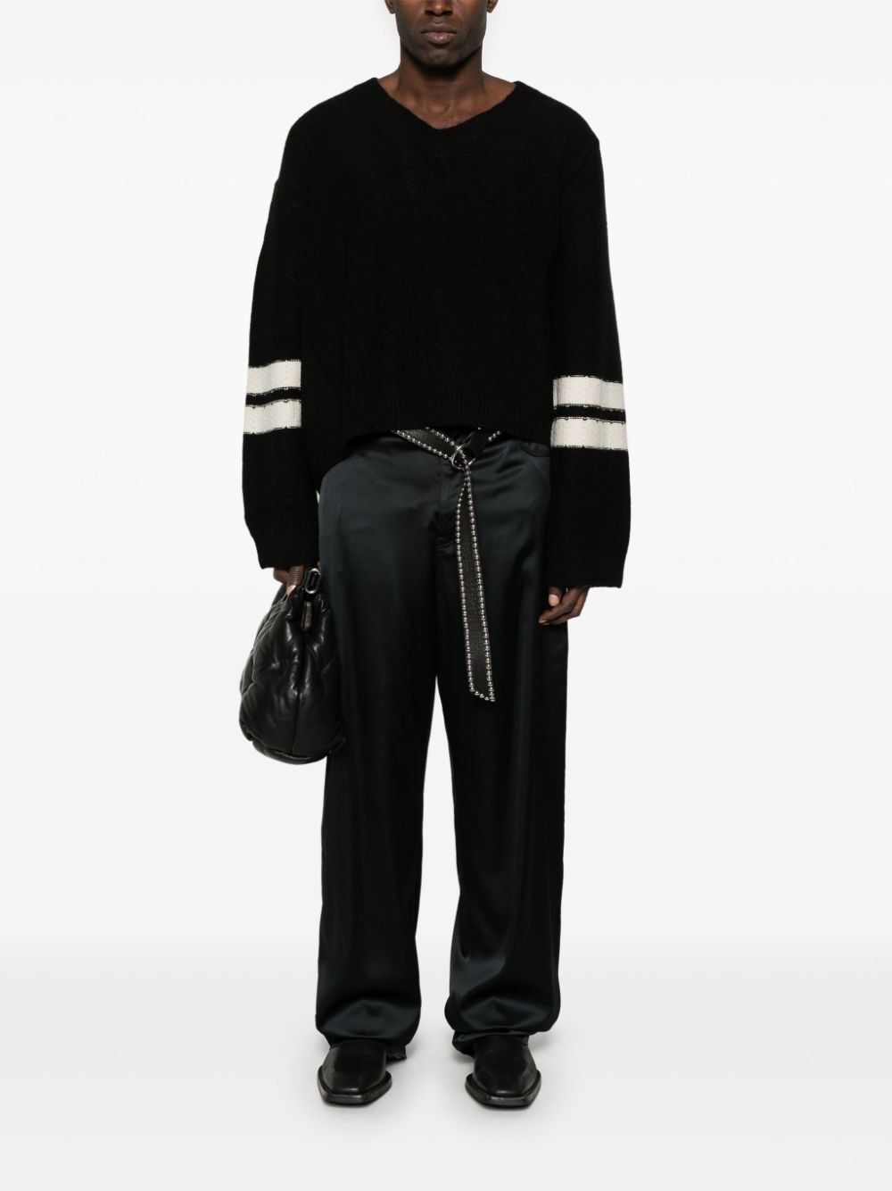 striped asymmetric sweater - 2