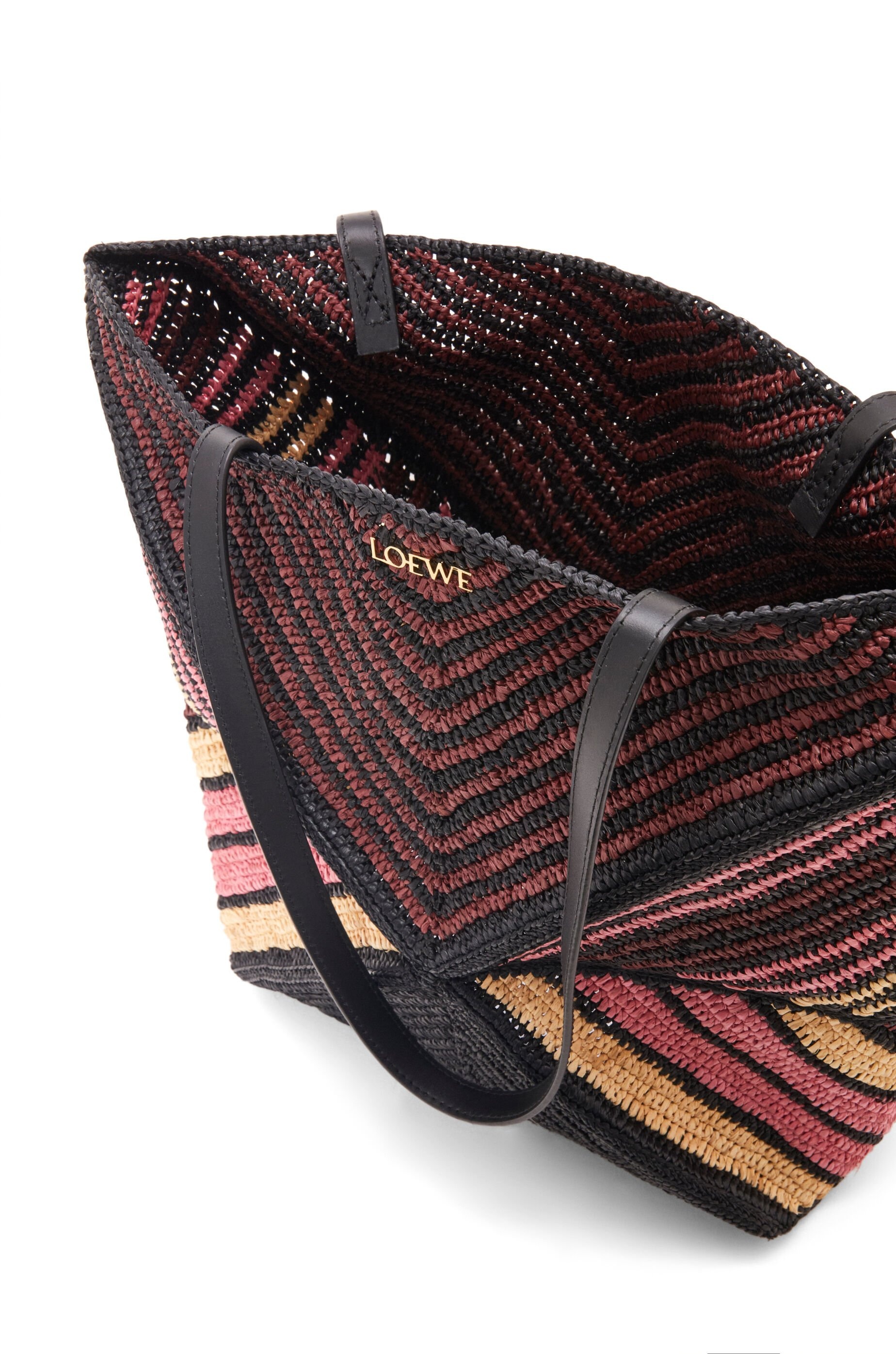 Puzzle Fold Tote in raffia - 9