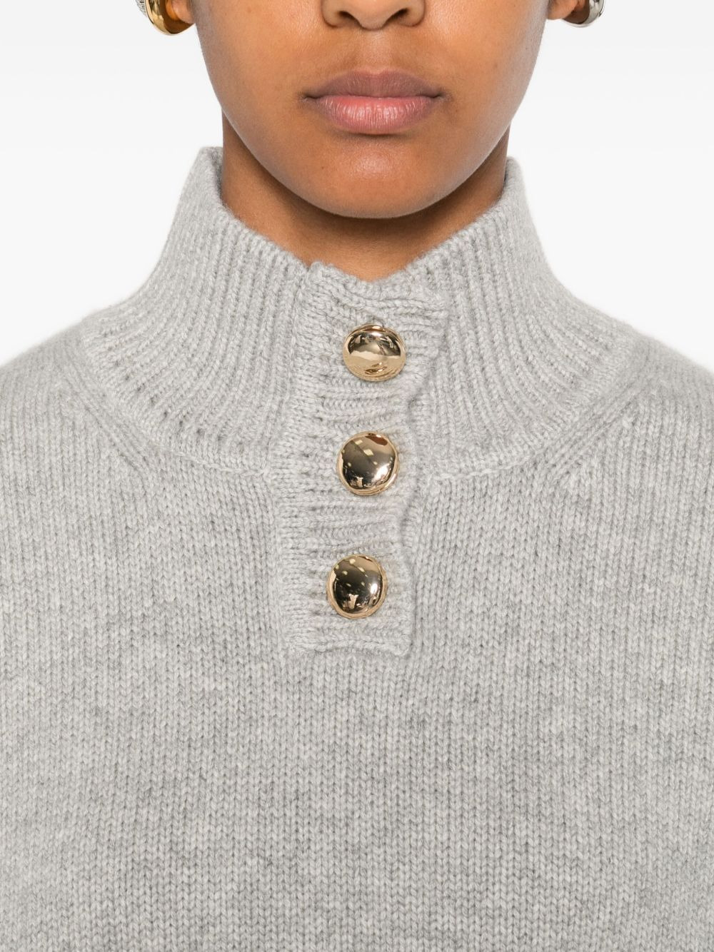 The Rowe high-neck button-front sweater - 5