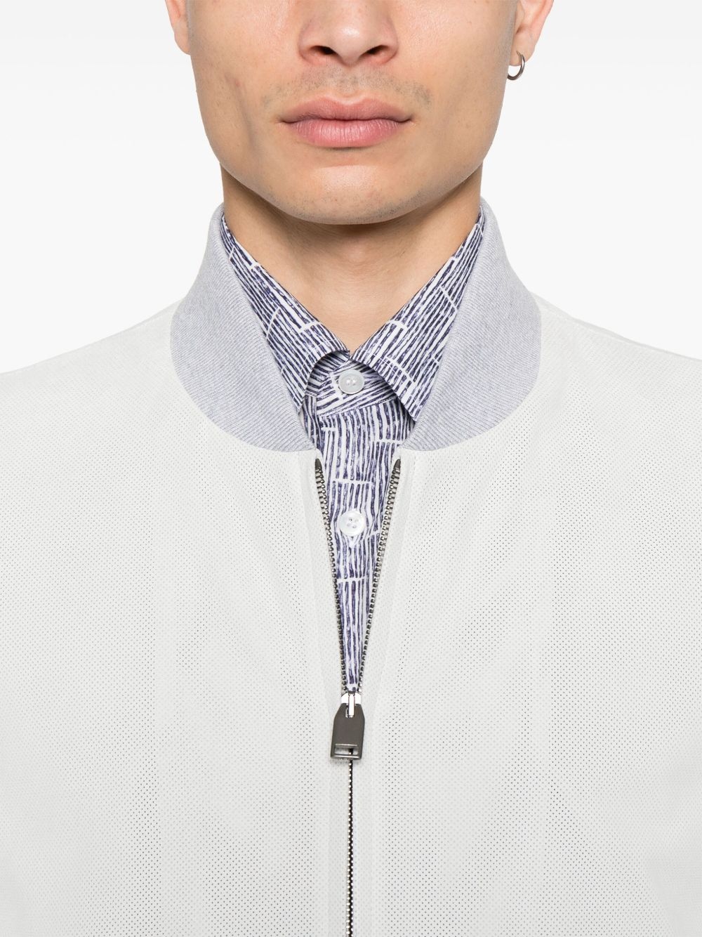 perforated bomber jacket - 5