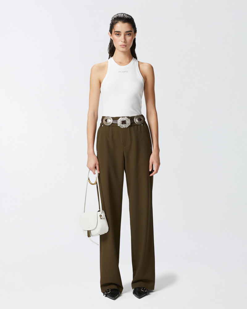 PINKO CREPE TROUSERS WITH GATHERING AT THE WAIST outlook