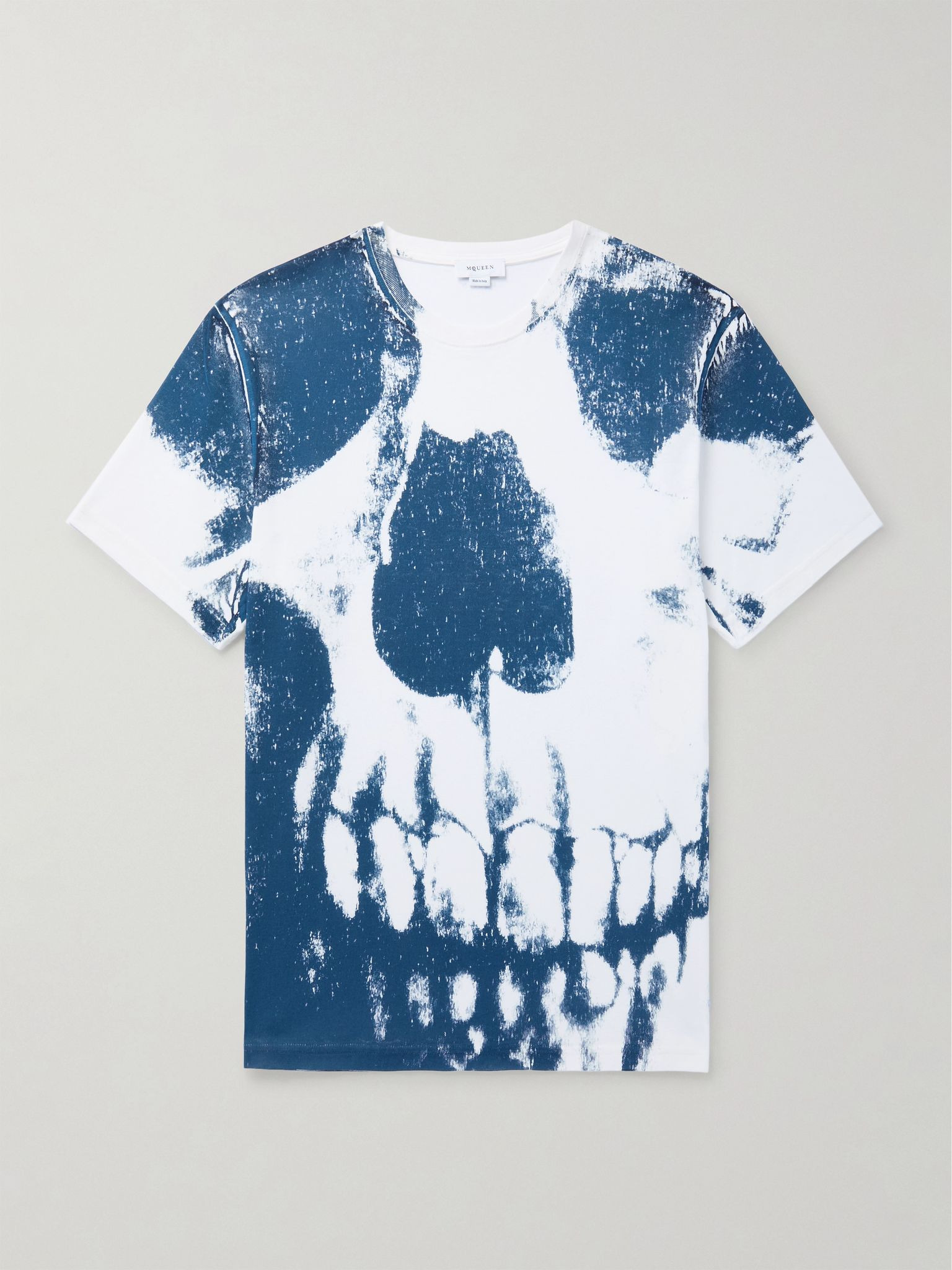 Printed Cotton-Jersey T-Shirt Blue - 1