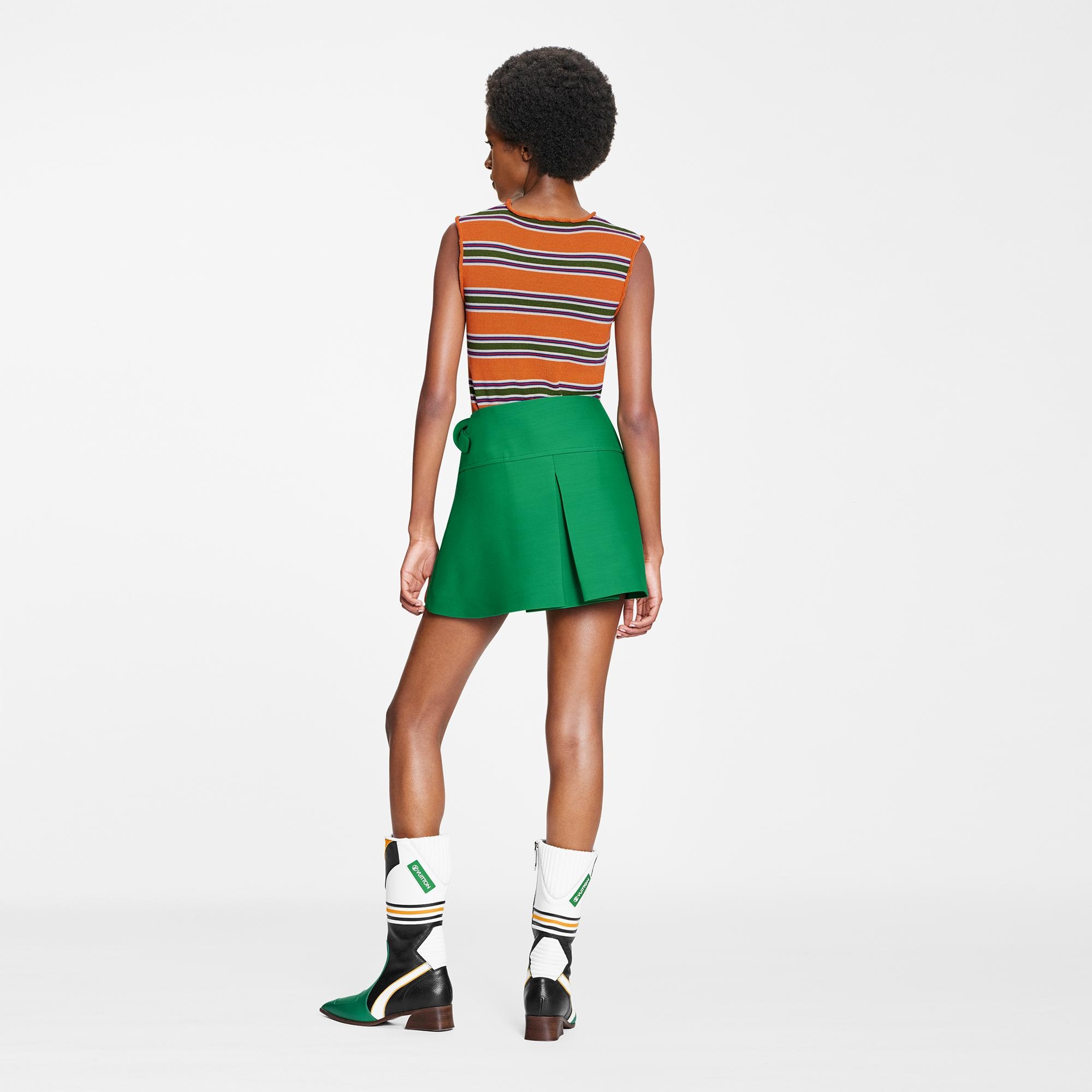 Wool Silk Double Ring Mini Wrap Skirt - 4