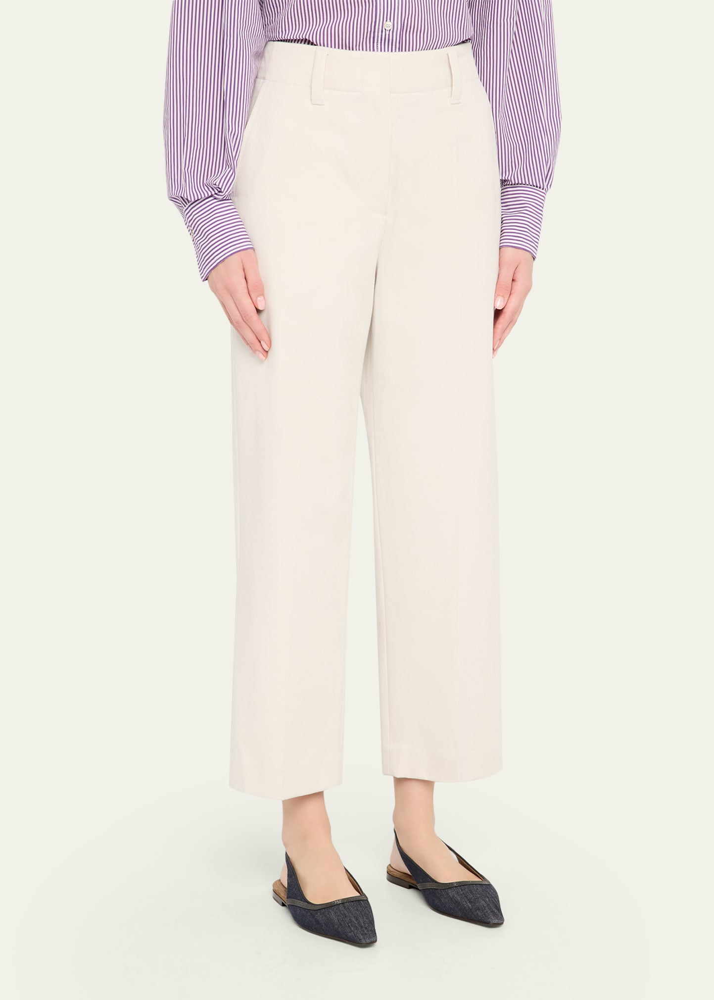 Straight-Leg Cotton Trousers - 4