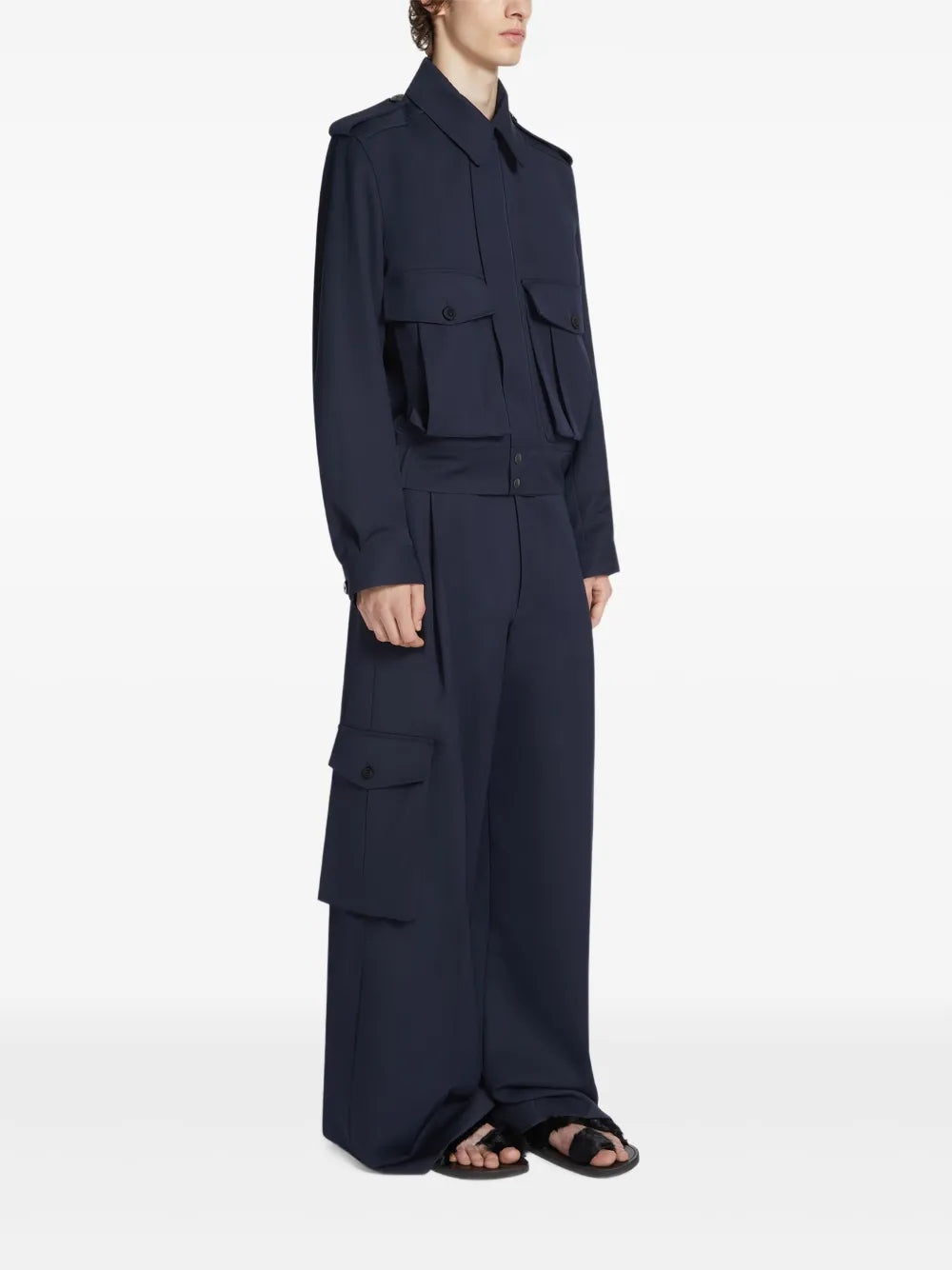Dries Van Noten Men Piers Tris 1176 M.W.Pants Nav - 3