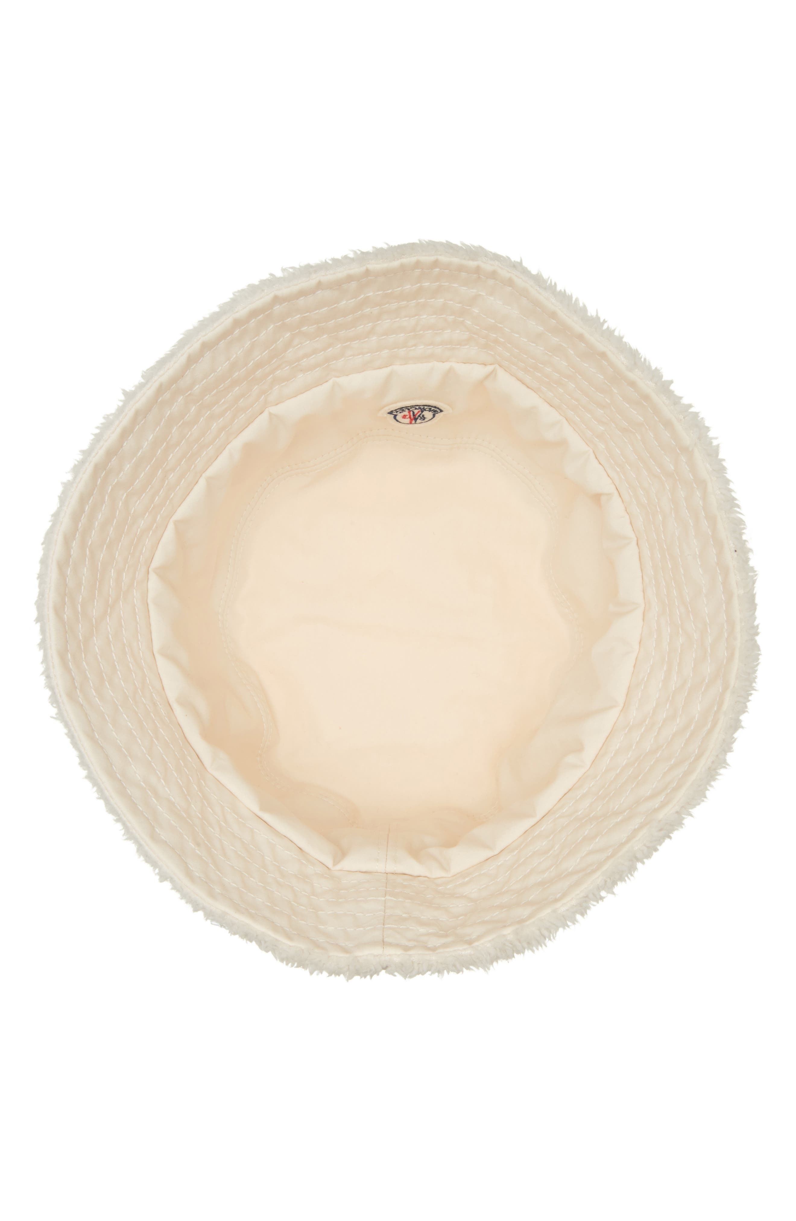 Moncler Reversible Cotton Canvas & Teddy Bucket Hat in White at Nordstrom - 5