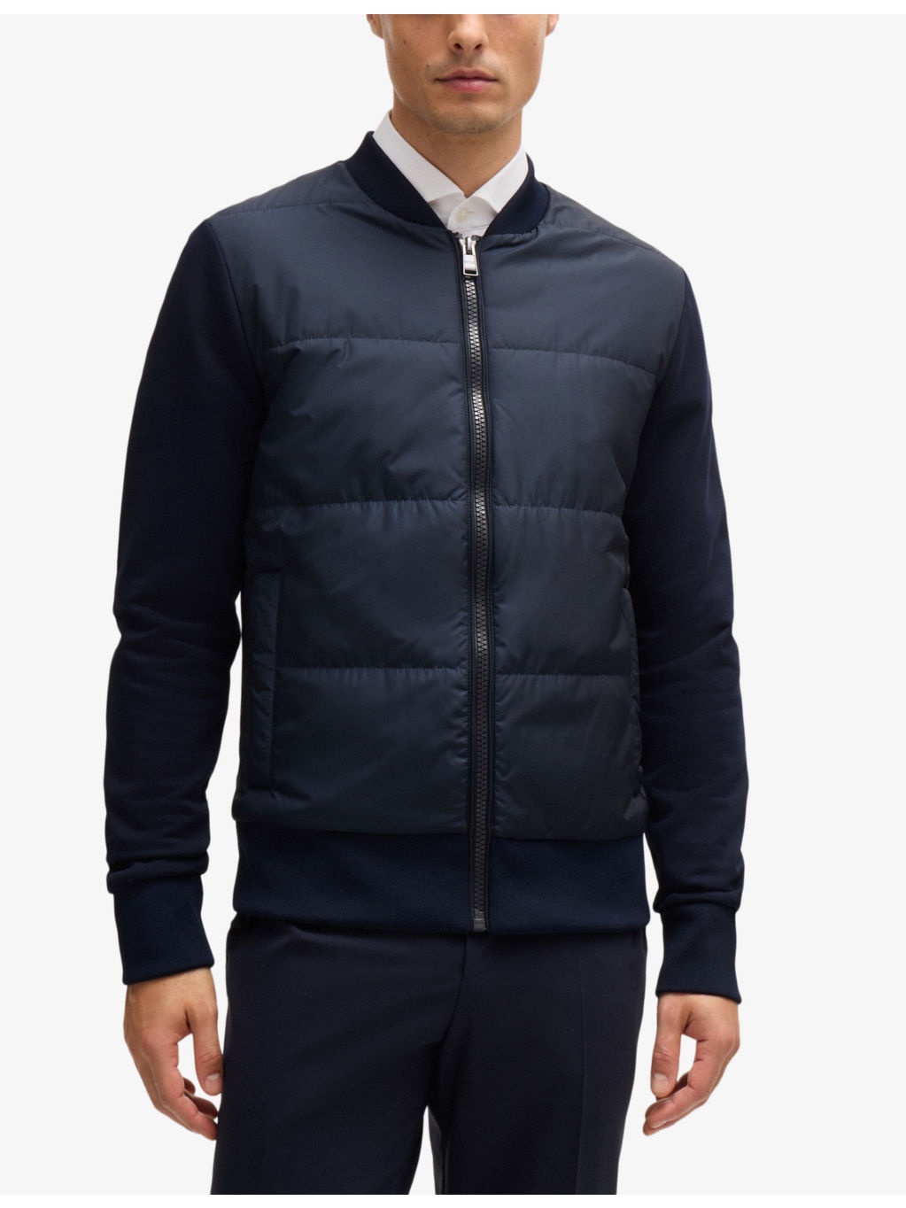 Contrast-panel regular-fit cotton and recycled-polyester jacket - 3