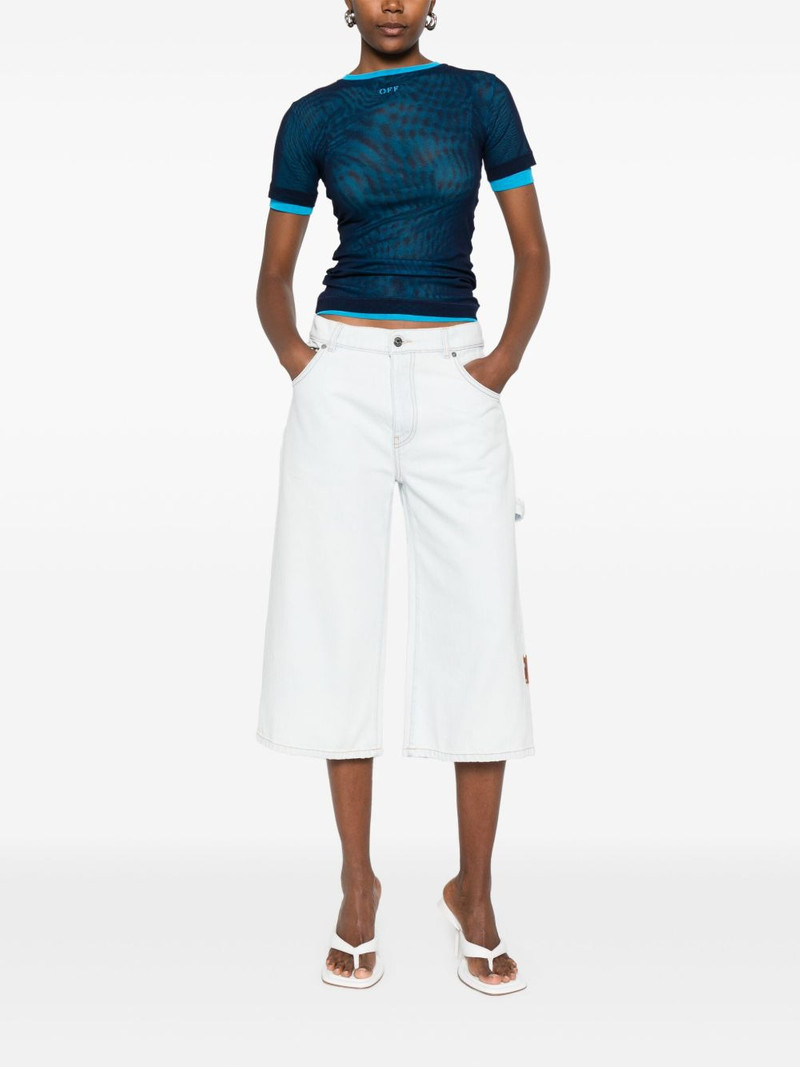 Off-White five-pocket denim shorts outlook