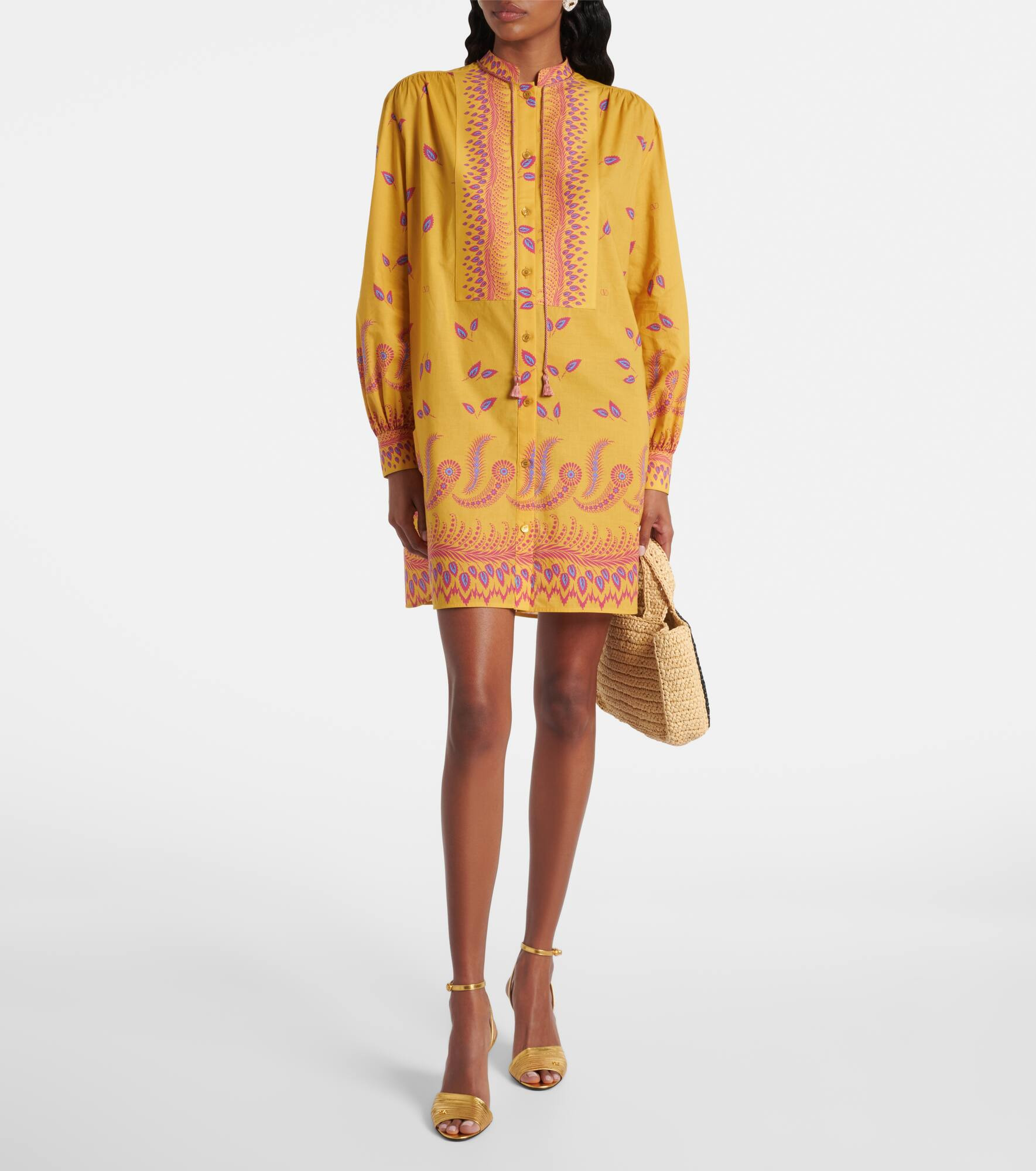 Printed cotton muslin shirt dress - 2