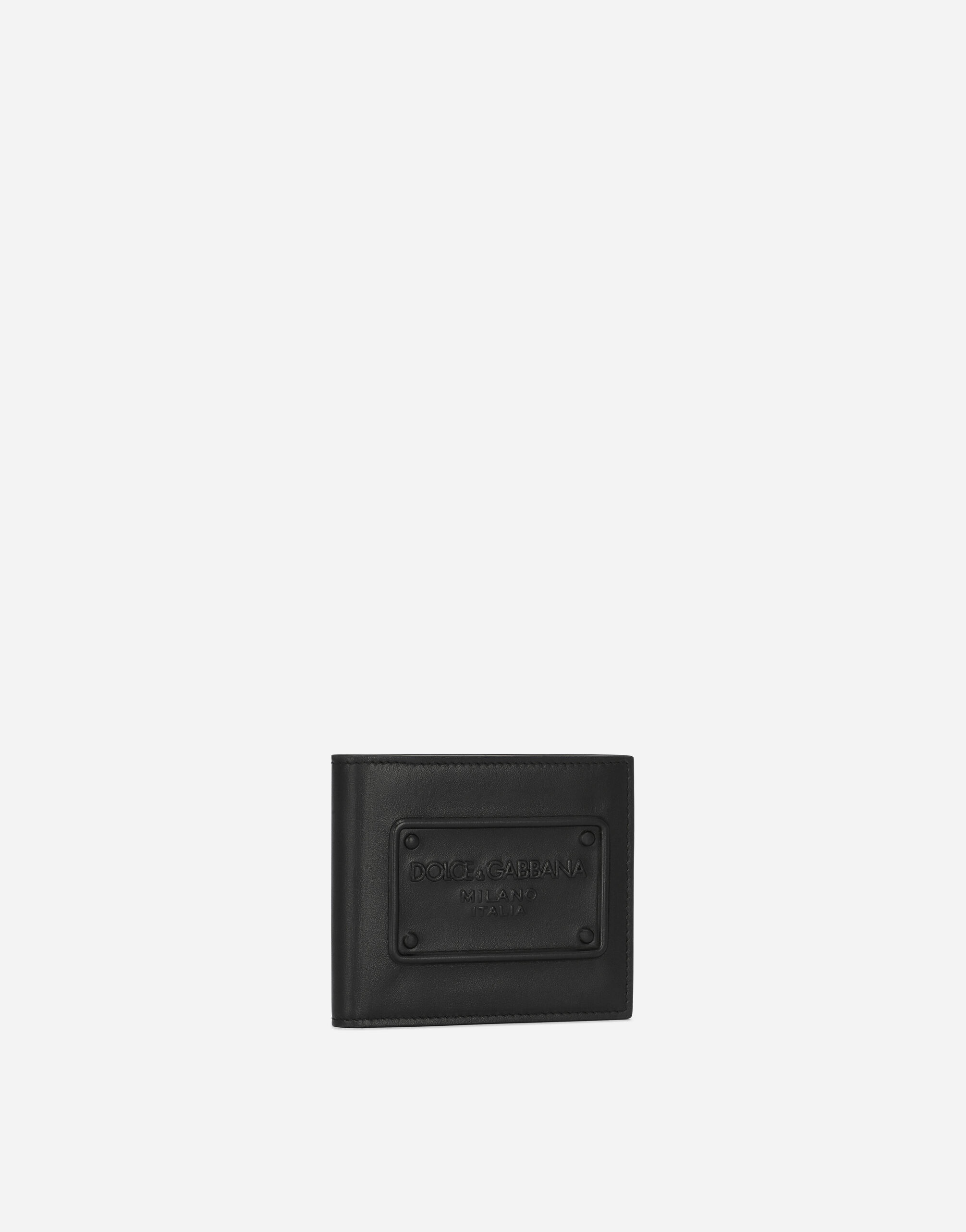 Calfskin bifold wallet with raised logo - 2