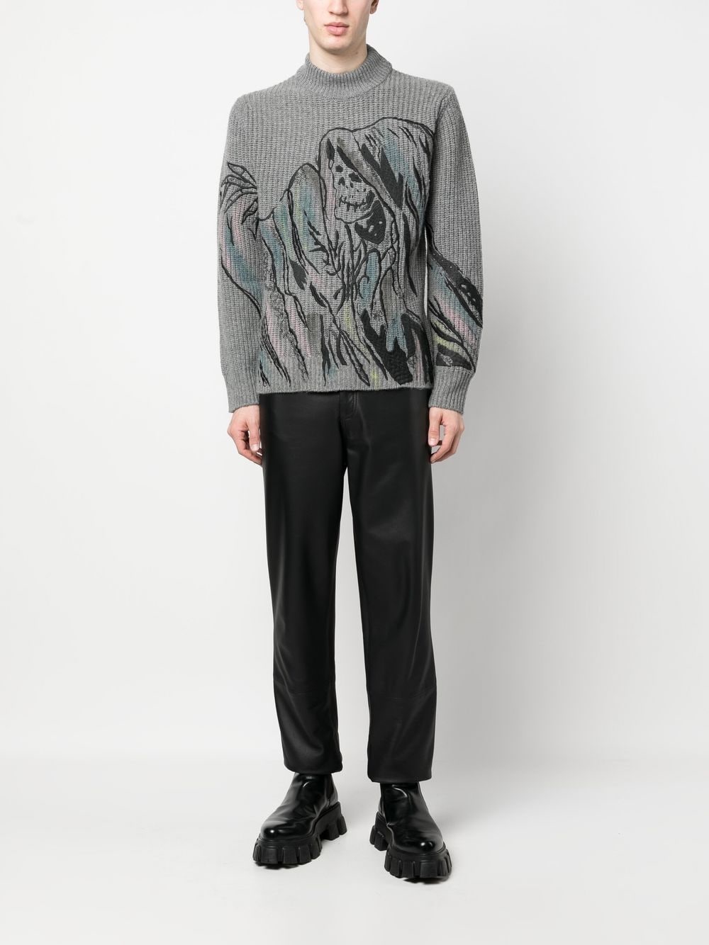 graphic-print knit jumper - 2