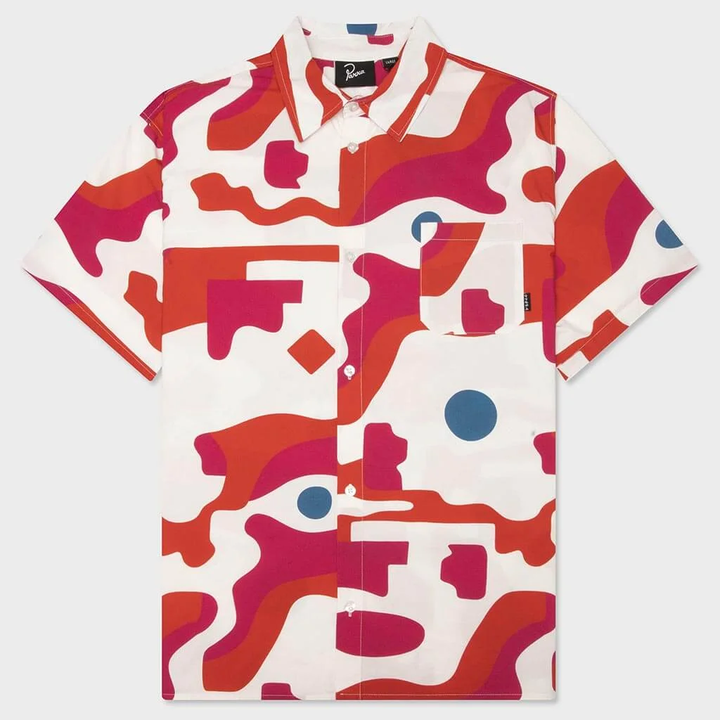 ABSTRACT MOUNTAIN S/S SHIRT - RED - 1