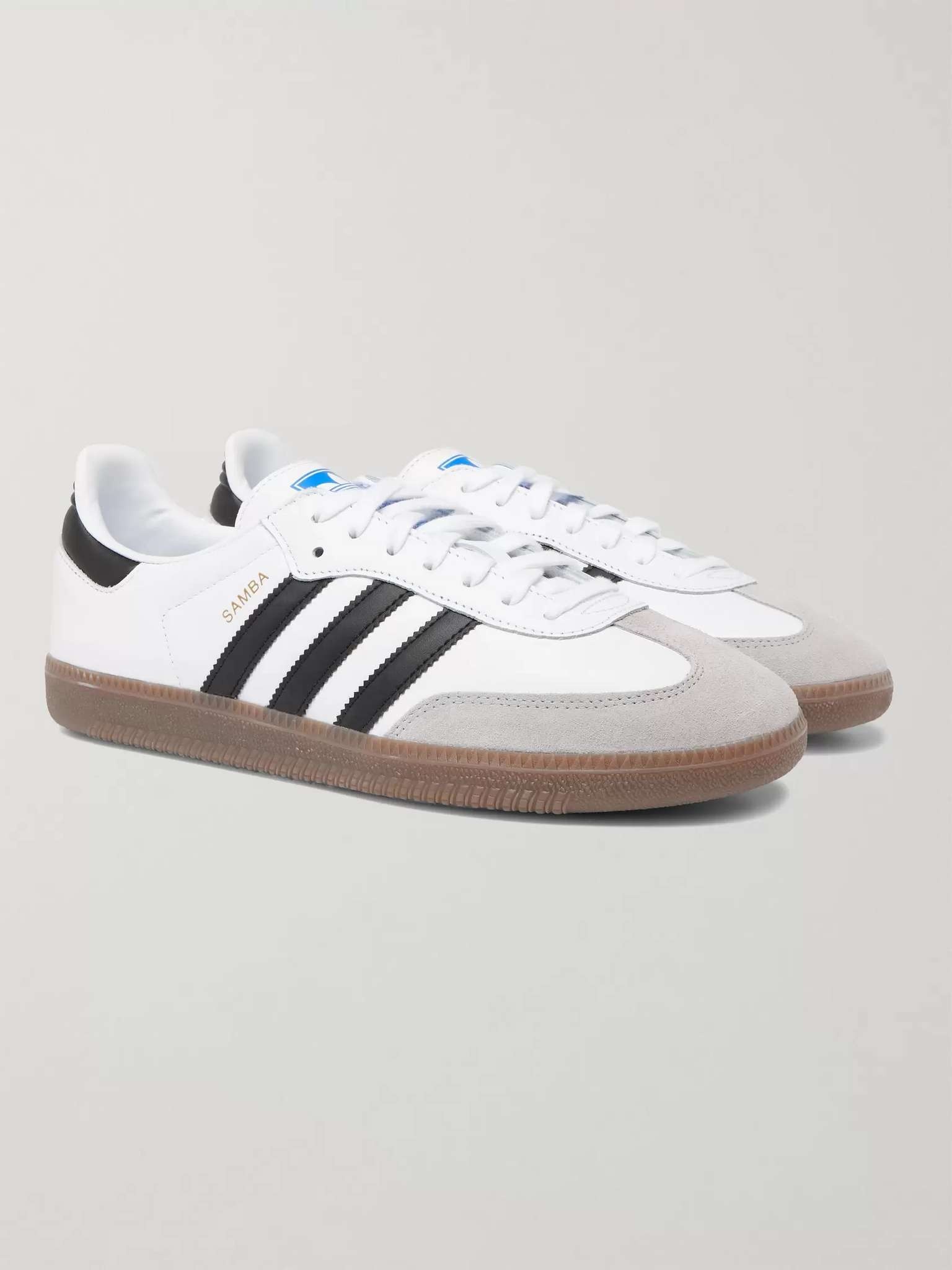 Samba Suede-Trimmed Leather Sneakers - 4