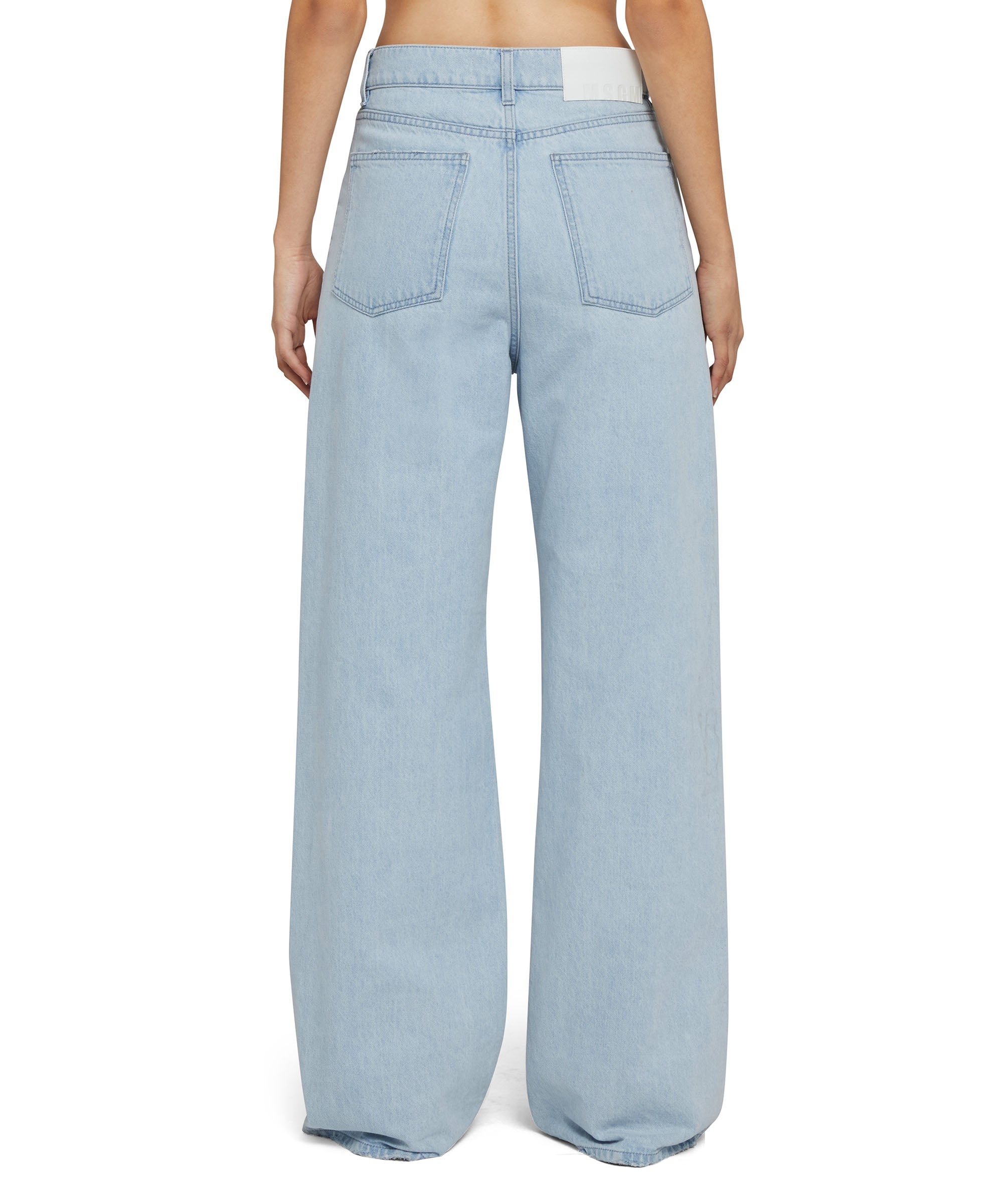 Solid color straight leg jeans - 3