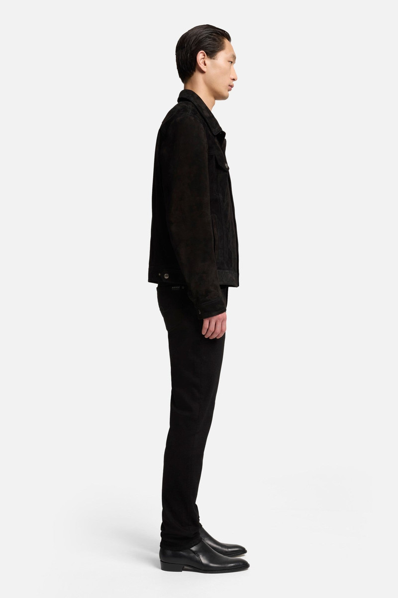 Suede Trucker Jacket In Black 6