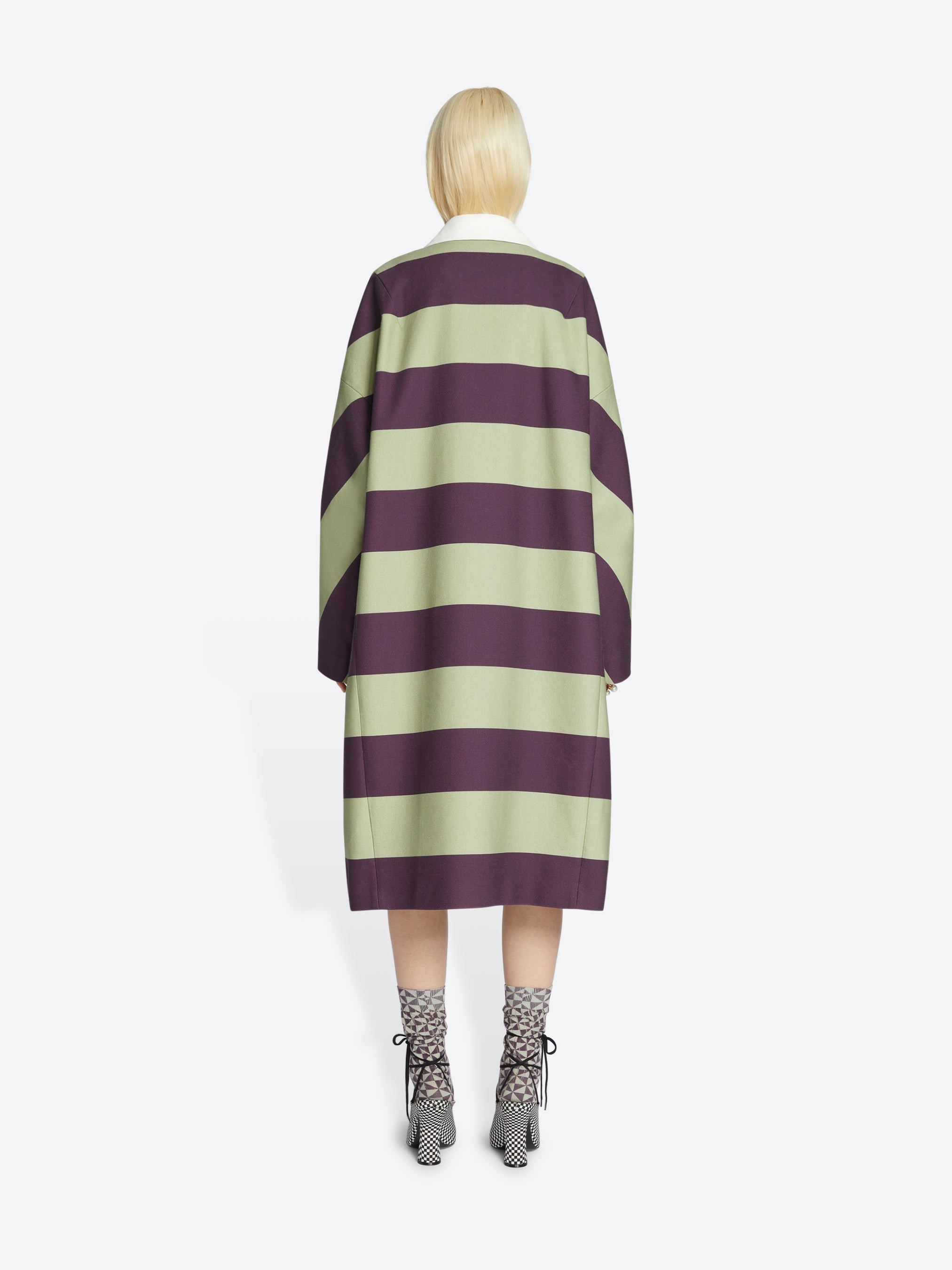 STRIPED KIMONO COAT - 4