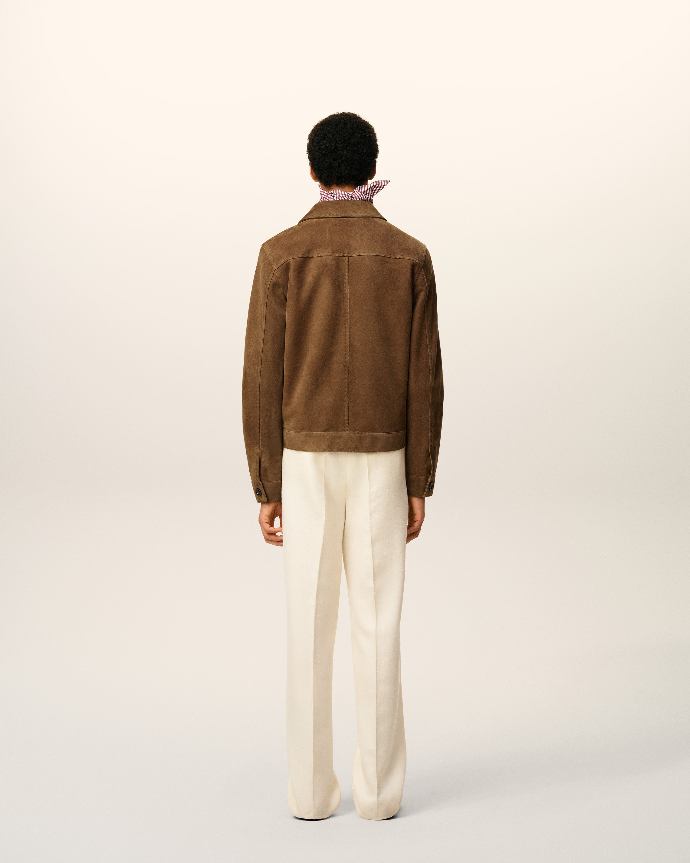 BROWN LEATHER BUTTONED AMI DE COEUR JACKET - 5