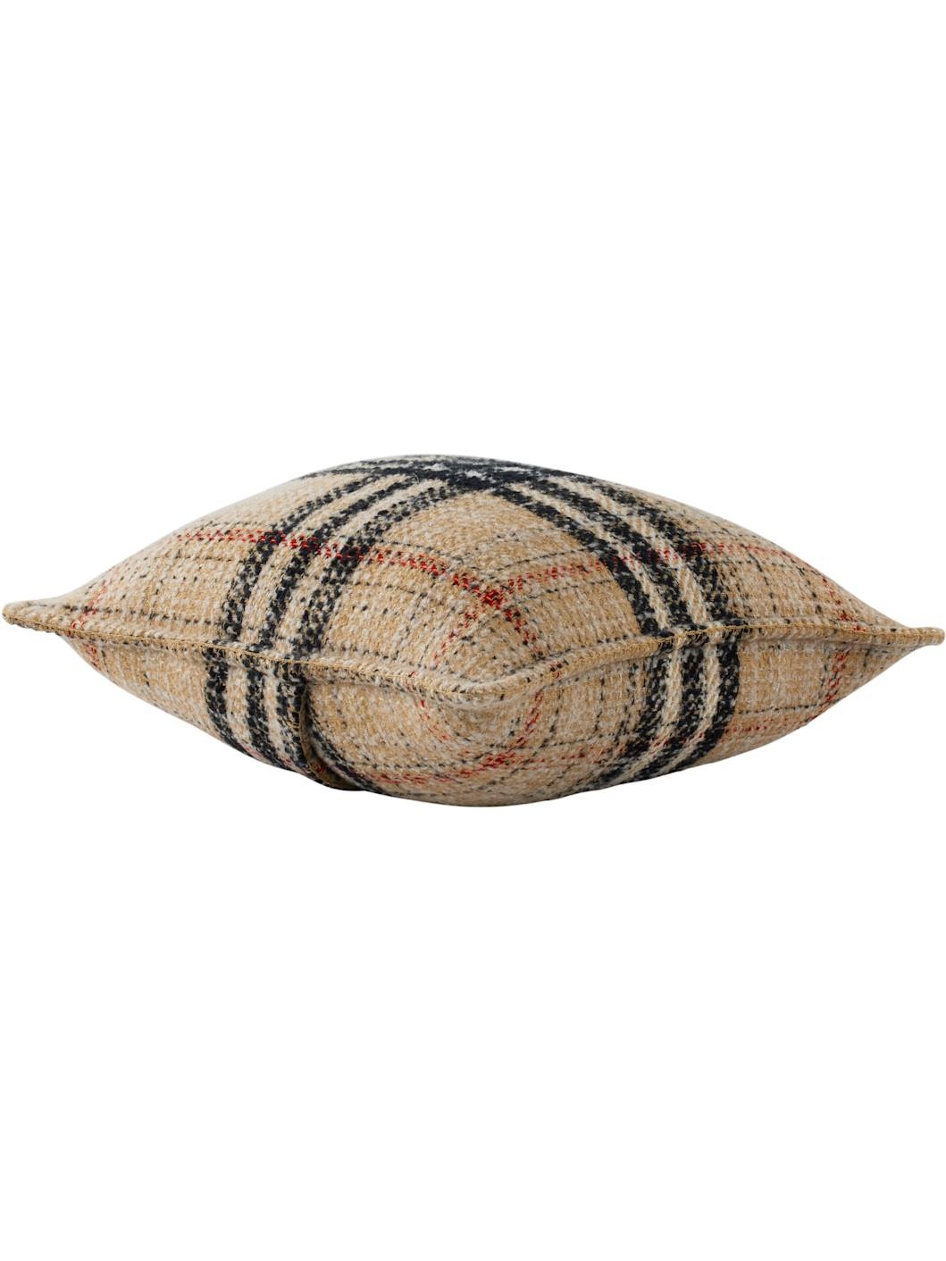 Beige Giant Check Tweed Cushion Cover - 3