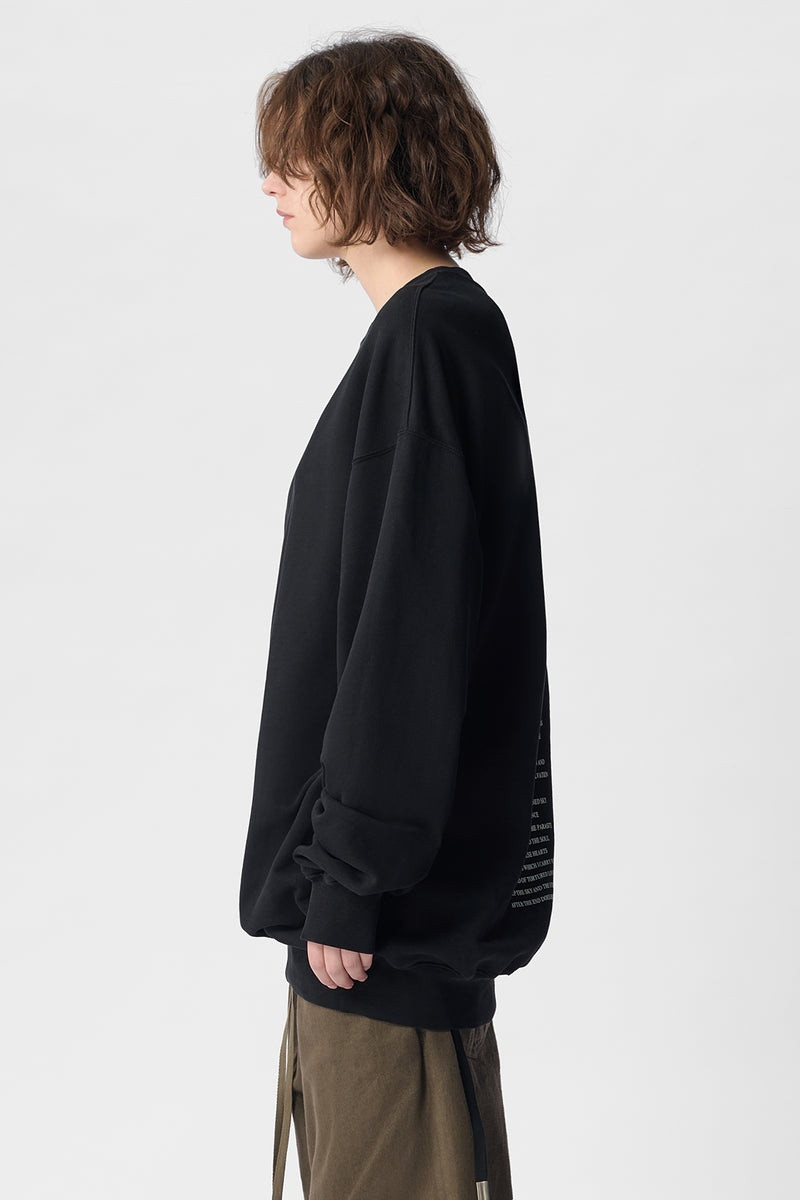 Ann Demeulemeester Poem Print High-Comfort Sweatshirt outlook
